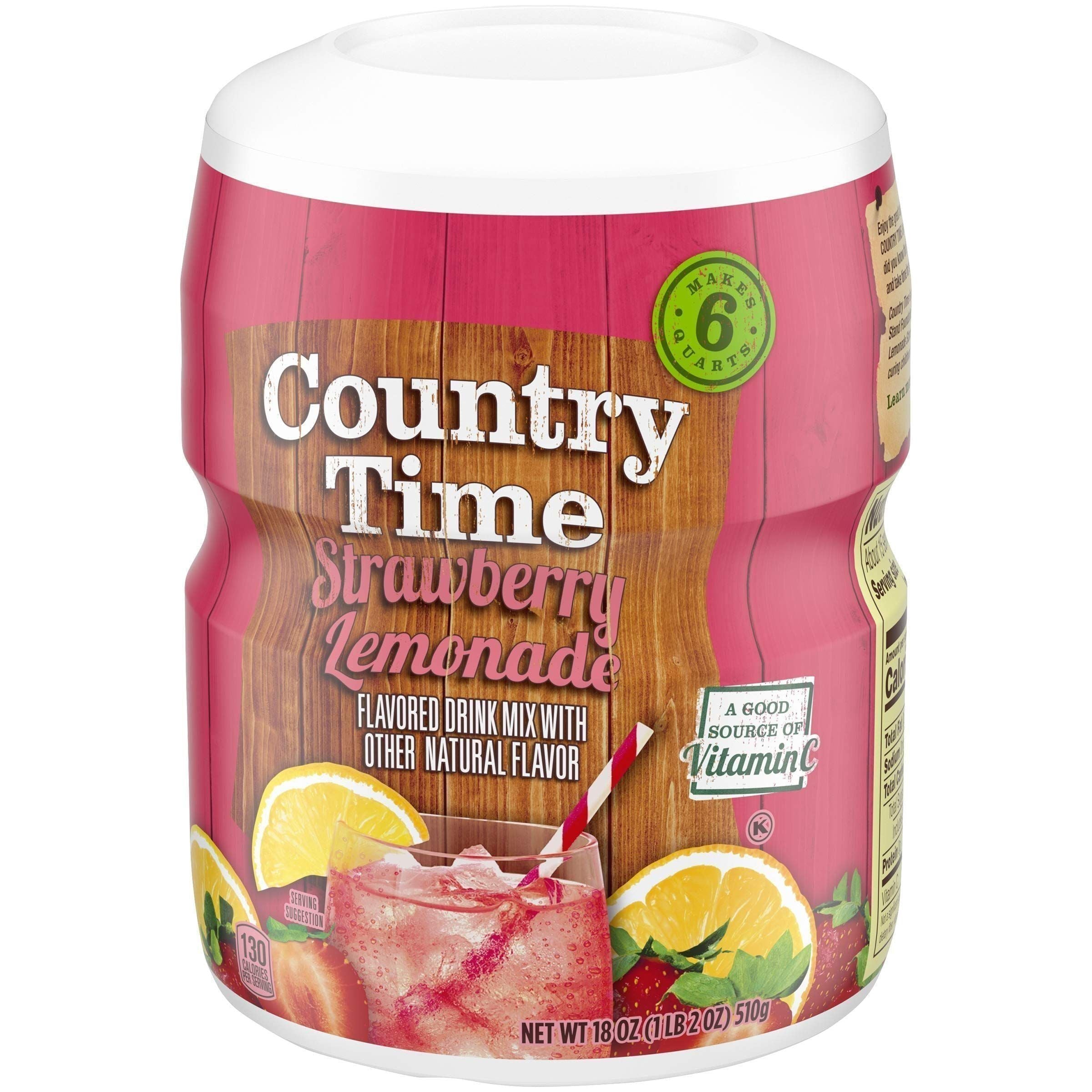 Country Time Strawberry Lemonade Drink Mix, 18 Ounce (Pack of 6) - COUNTRY TIME
