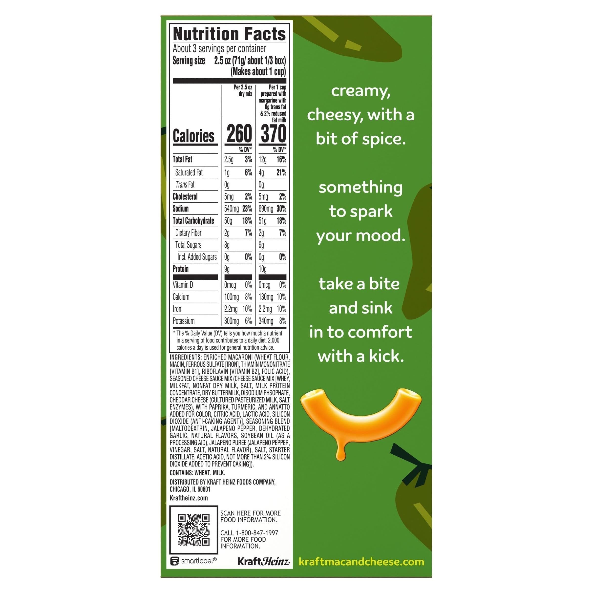 Kraft Jalapeño Infused Mac & Cheese Dinner, 7.25 oz Box (12 Pack) - Kraft Mac & Cheese