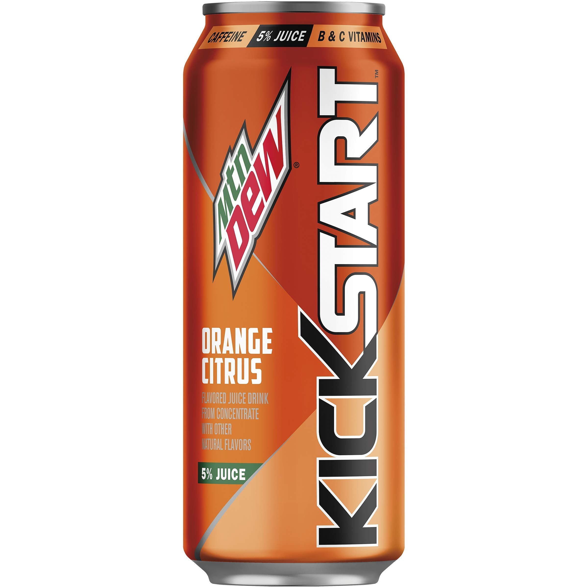 Mountain Dew Kickstart Energy Drink Orange Citrus, 16 fl oz, 24 Pack