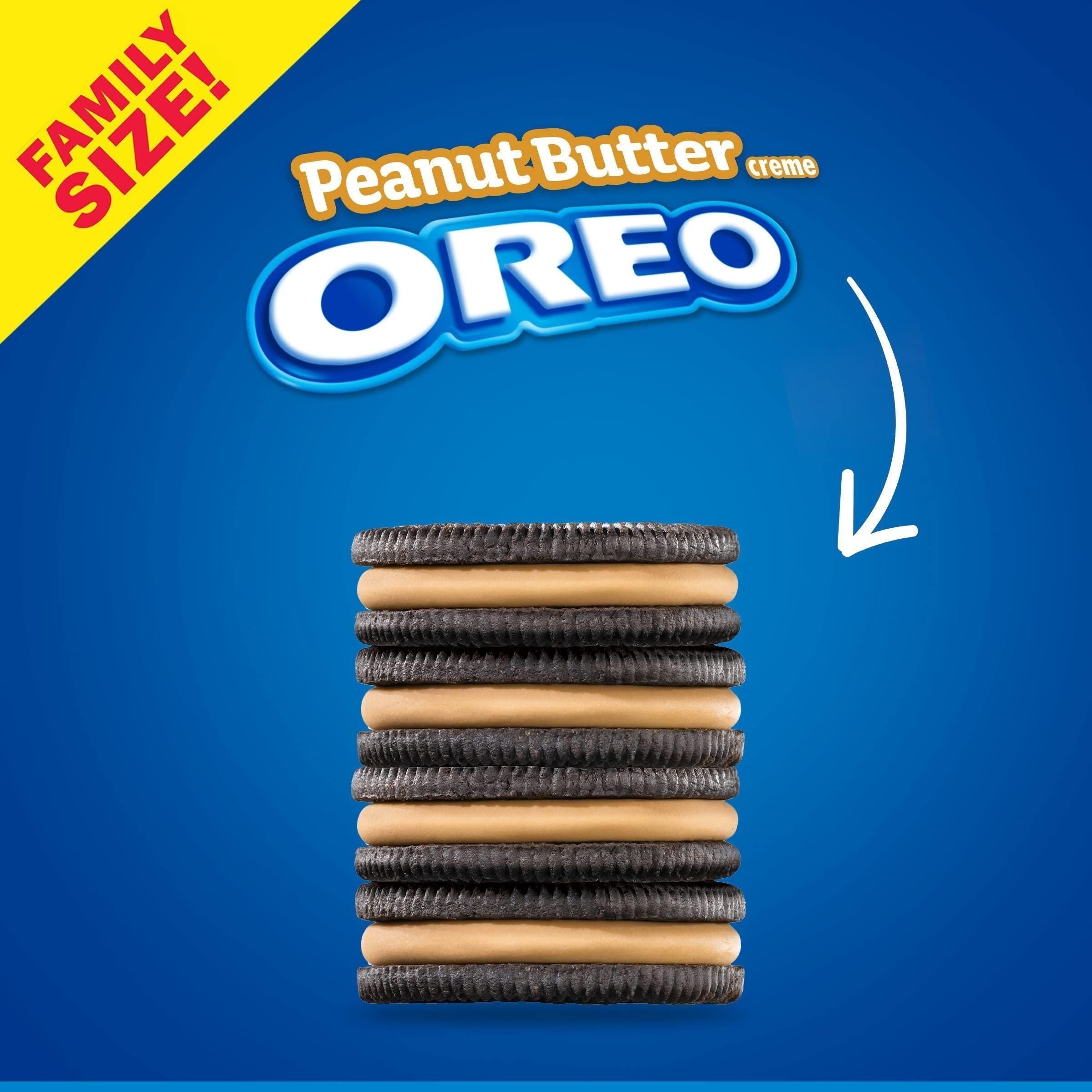 OREO Chocolate Sandwich Cookies with Peanut Butter Creme, Family Size, 17 oz - Oreo