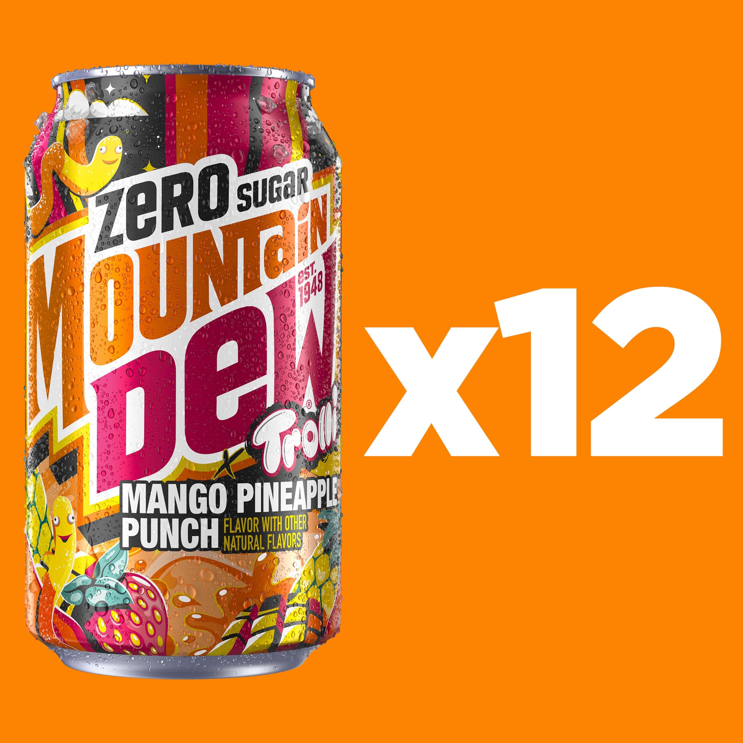 Mountain Dew Trolli Zero Sugar, 12 fl oz, 12 Pack