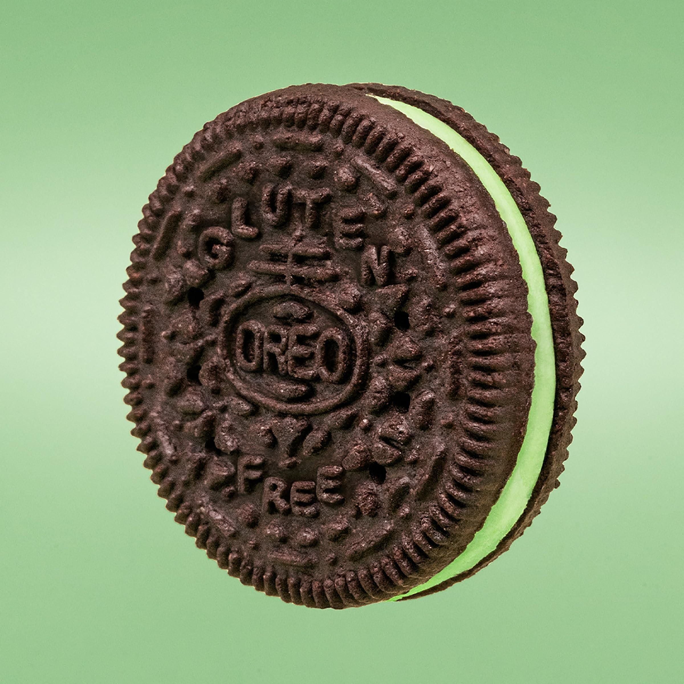 OREO Gluten Free Mint Cream Chocolate Sandwich Cookies, 12.47 oz - Indulgent Gluten Free Treats - Oreo