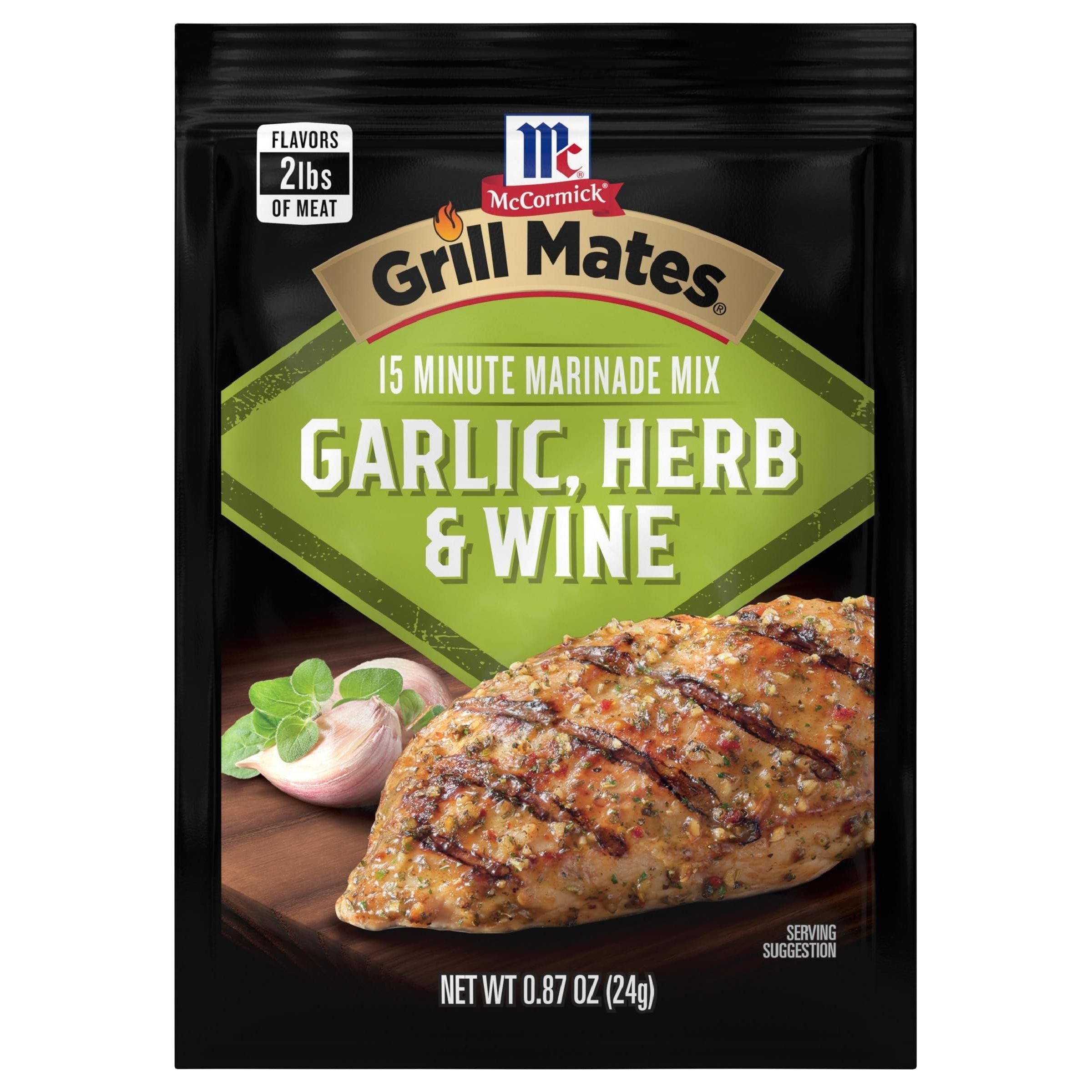 Mediterranean Garlic, Herb & Wine Marinade Mix by McCormick Grill Mates, 0.87 oz - McCormick
