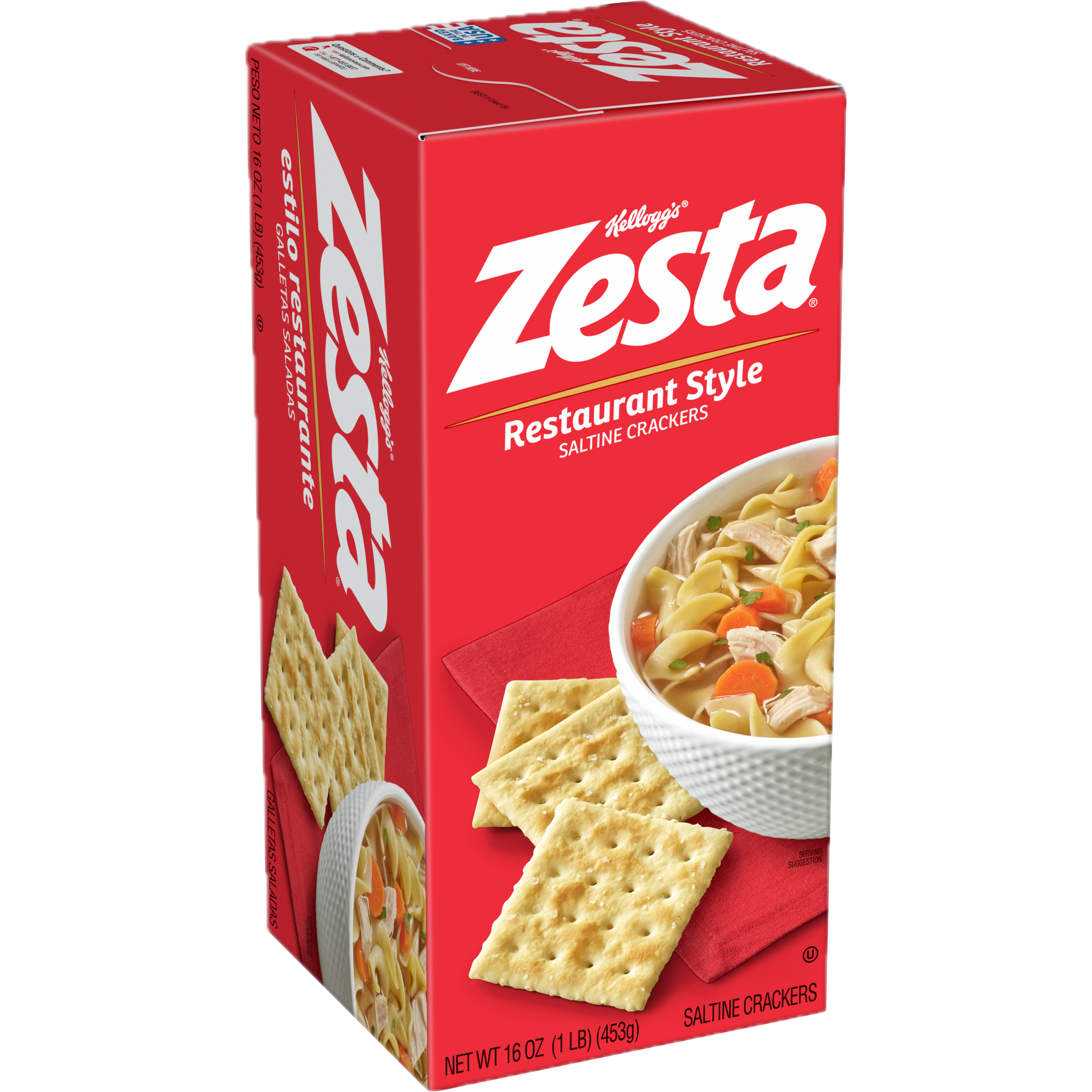 Pack of 2 Kellogg's Zesta Original Saltine Crackers, Soup Crackers, 16 oz - Zesta