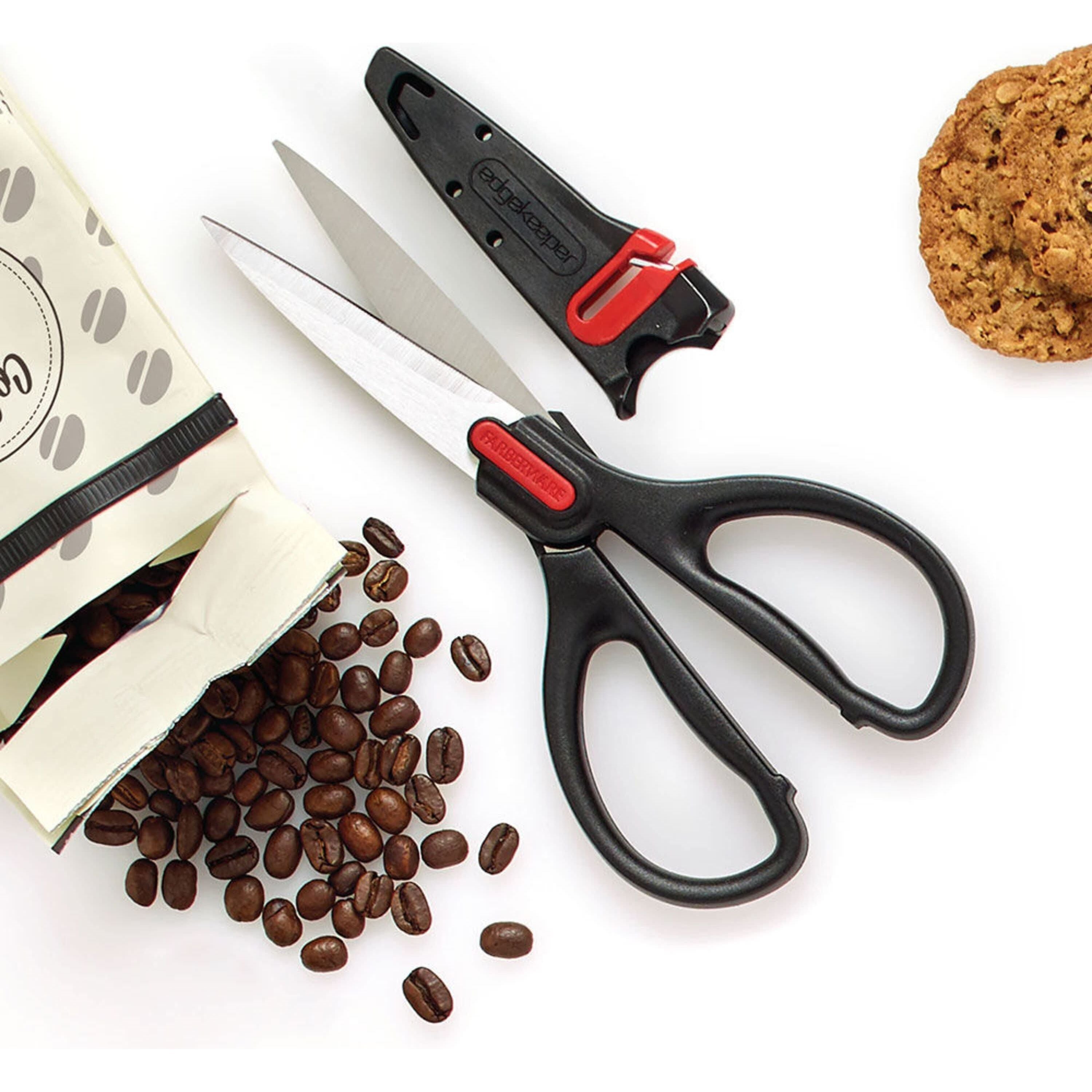 Farberware Edgekeeper Stainless Steel Shears with Black Handle Sleeve with Built-in Sharpening - Farberware