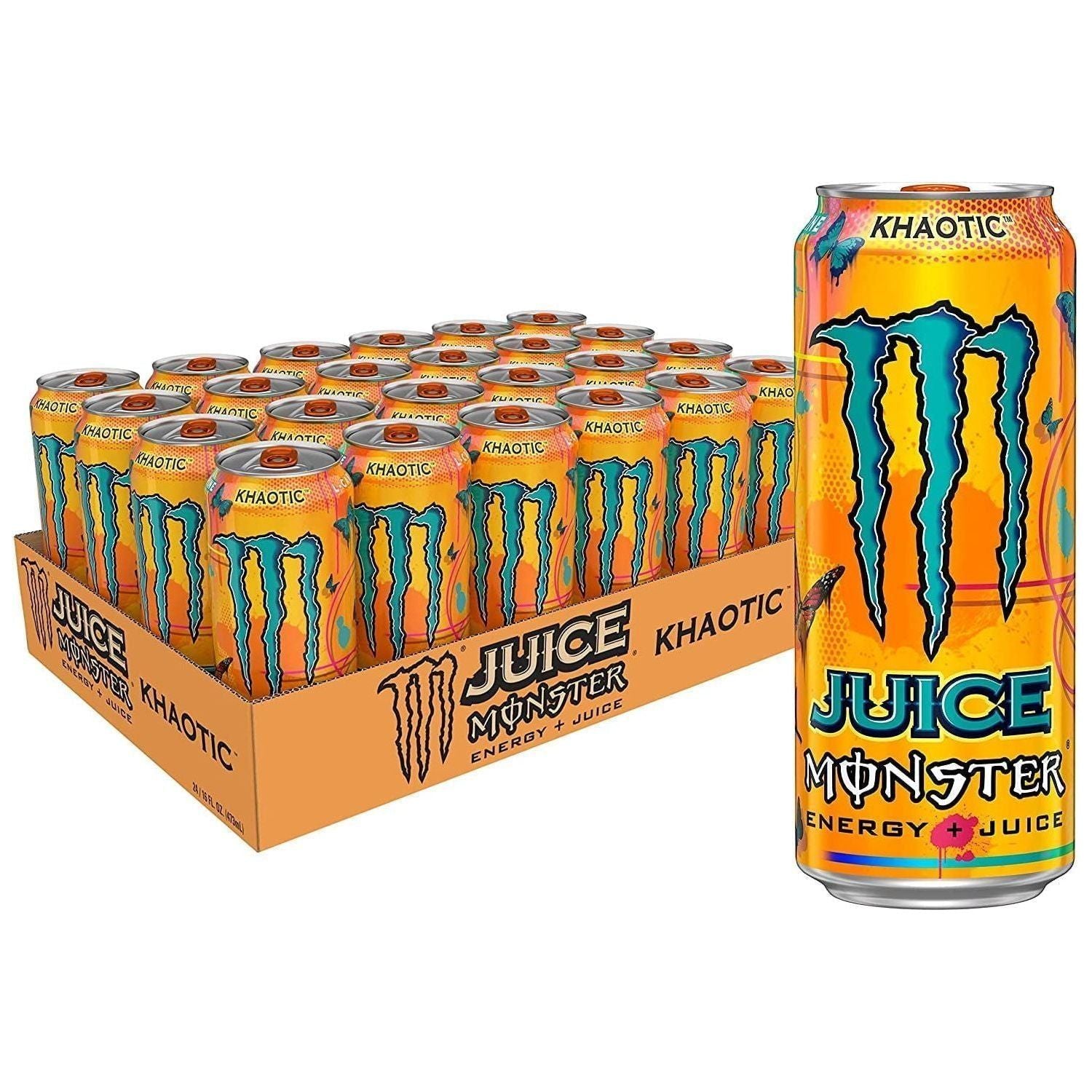 Monster Energy Juice Monster Khaotic Flavor, 16 oz Cans - 24 Count Pack - Monster Energy