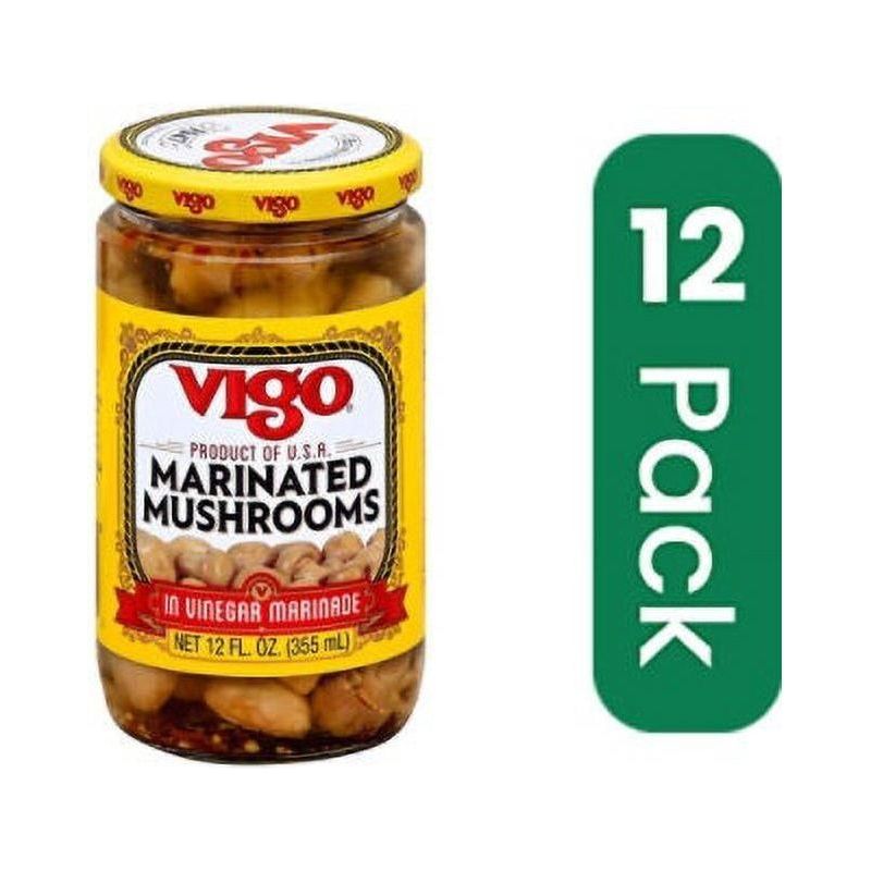 Vigo Marinated Mushrooms 12 oz Pack of 12 - Vigo Foods