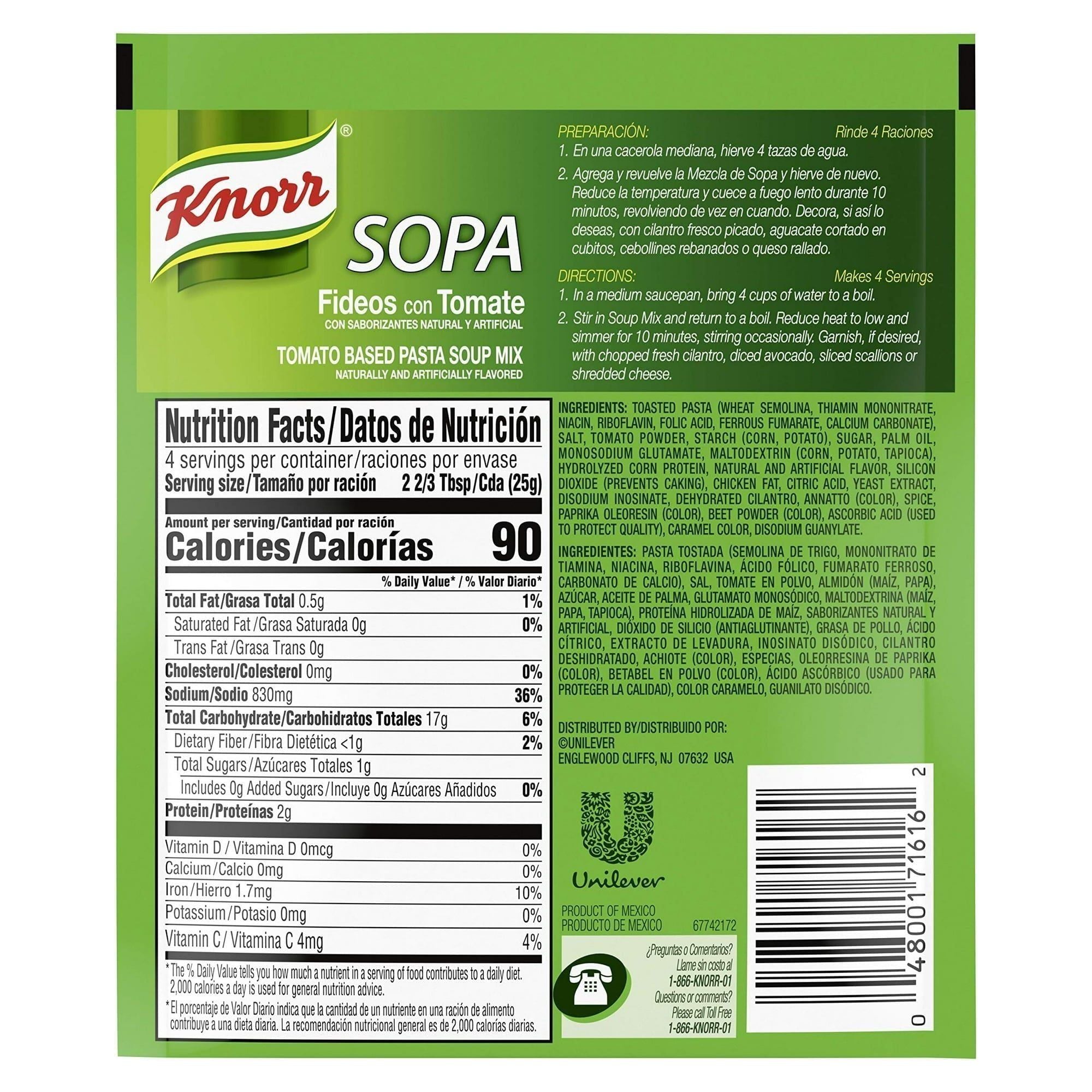 Knorr Tomato & Pasta Soup Mix, 3.5 oz Packets, 24 Count - Knorr