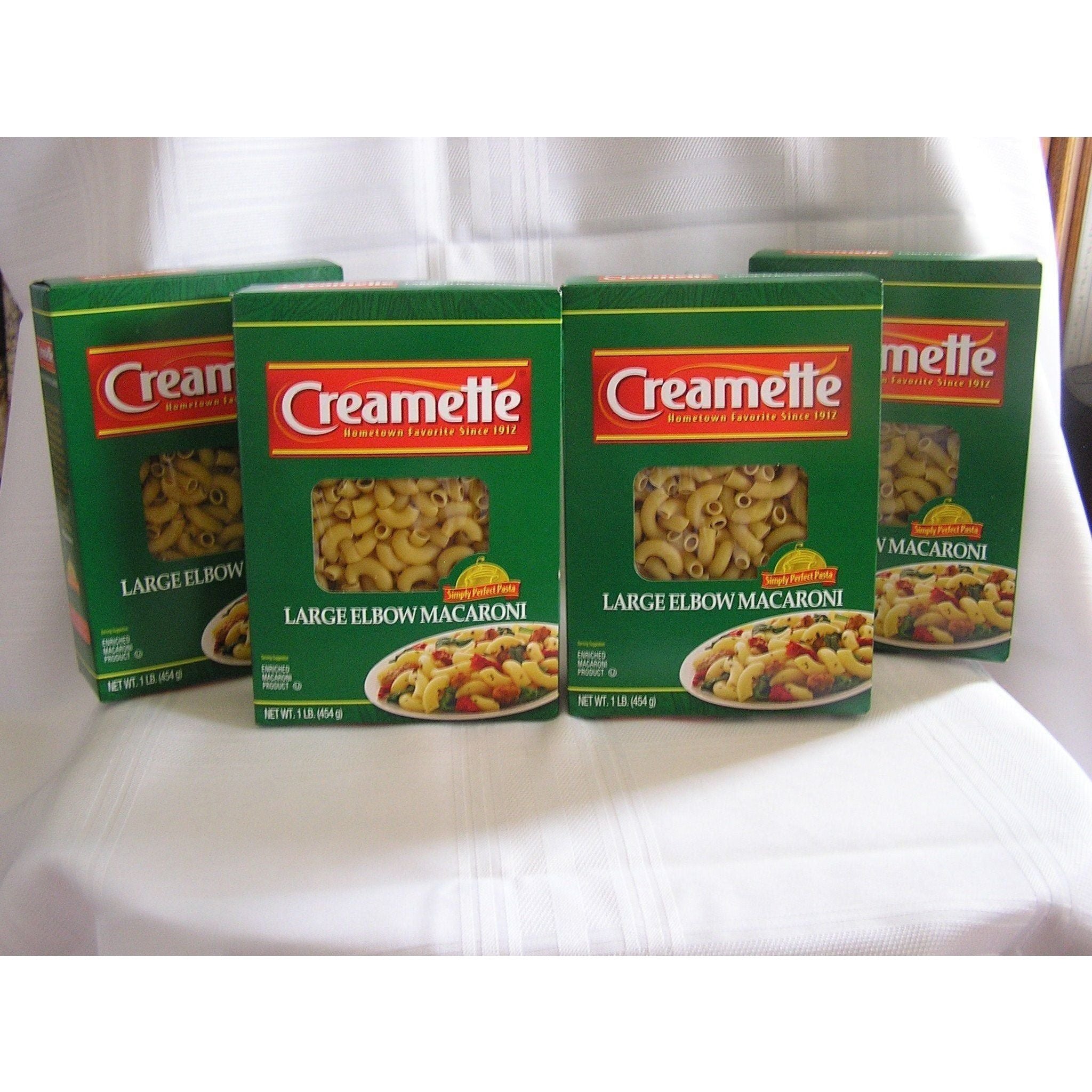 Creamette Family-Sized Large Elbow Macaroni Pasta - 4 x 1 Pound Boxes - Creamette
