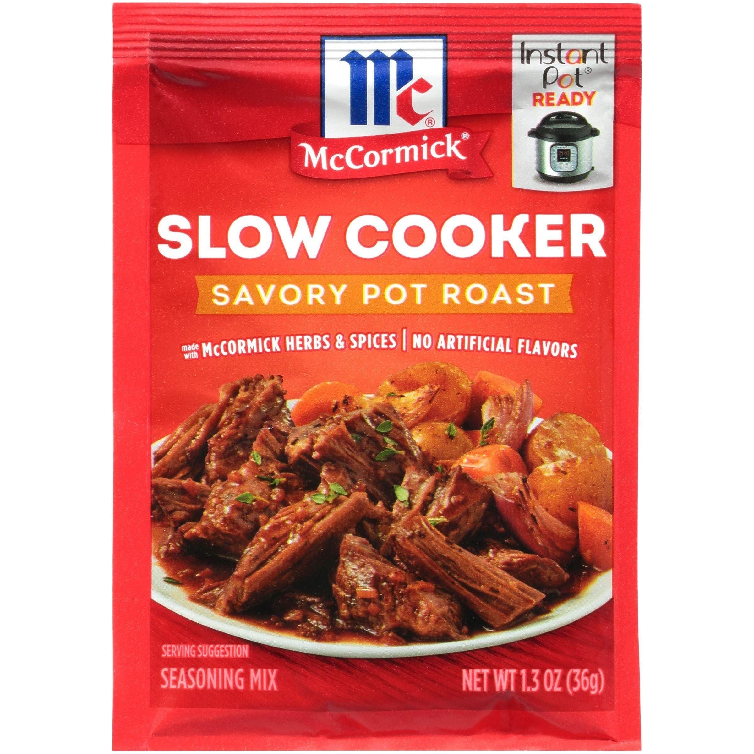 McCormick Savory Pot Roast Slow Cooker Seasoning Pack, 1.3 oz (12-Pack) - McCormick