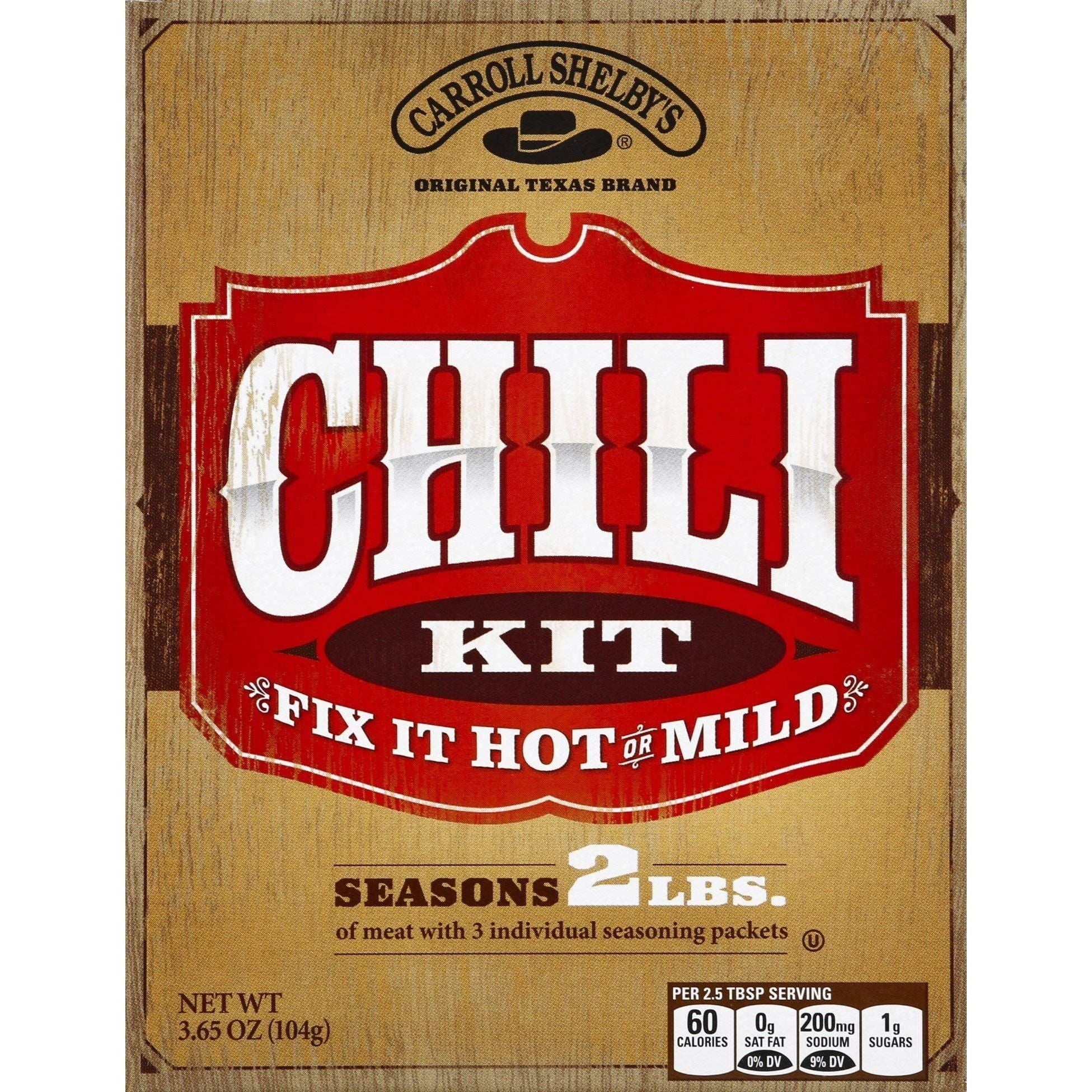 Carroll Shelby's Authentic Texas Chili Spice Kit, 3.65 oz. - Carroll Shelby