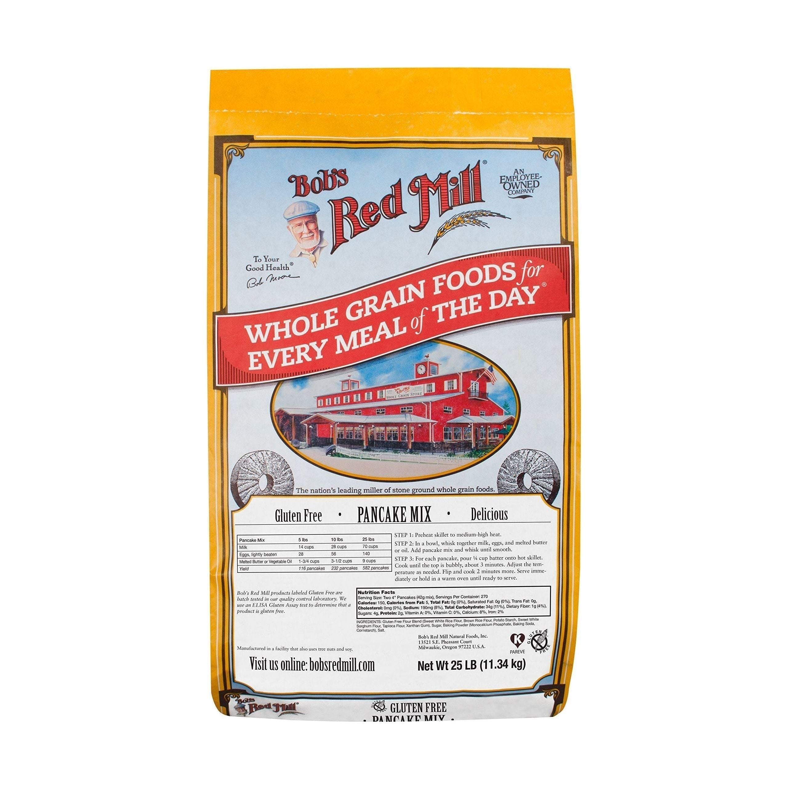 Bob's Red Mill 25 lb Gluten-Free Pancake & Waffle Mix – Whole Grain, Yields Approximately 540 Pancakes - Bob's Red Mill
