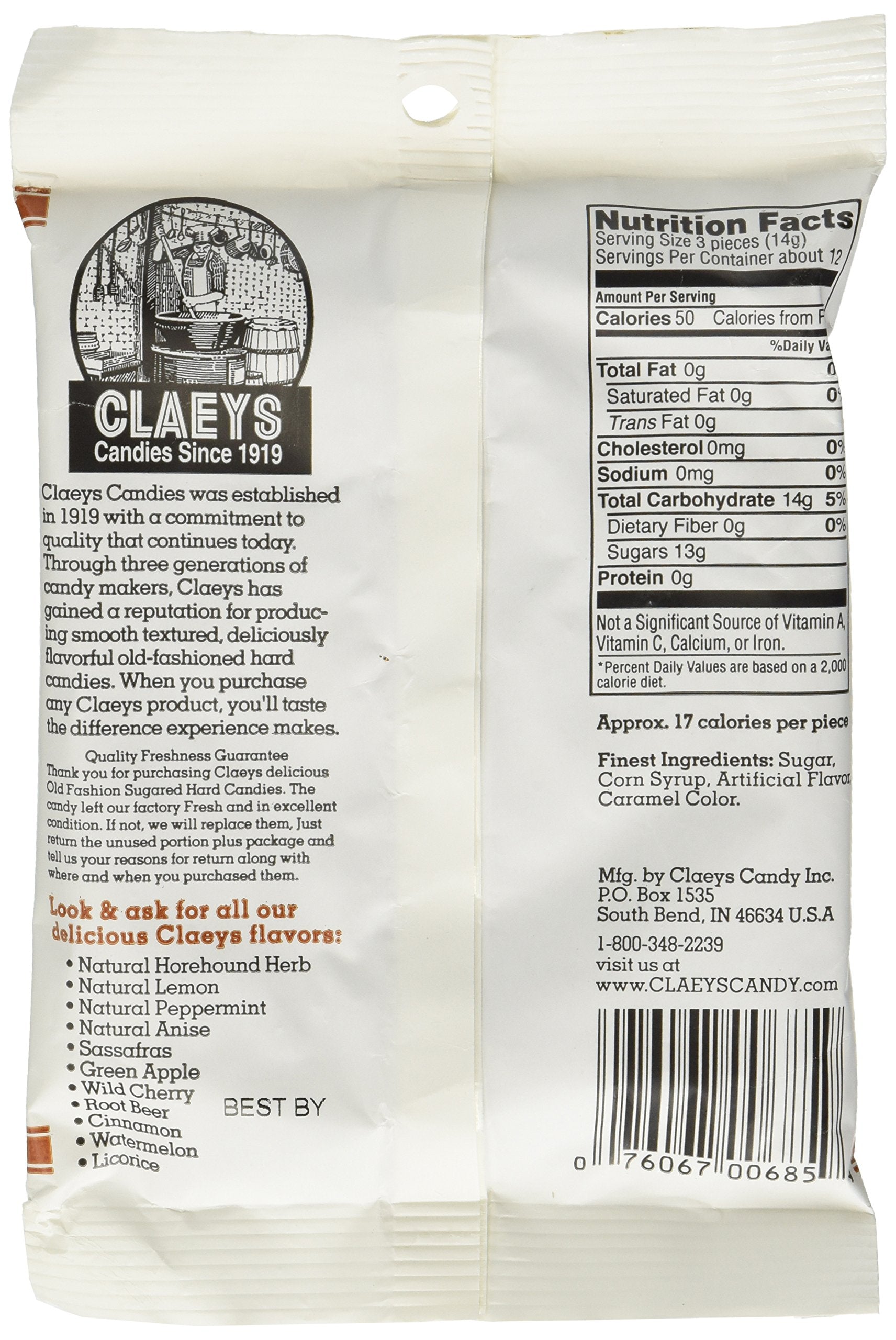 Claeys Root Beer Hard Candy, 6 oz, 6 Pack