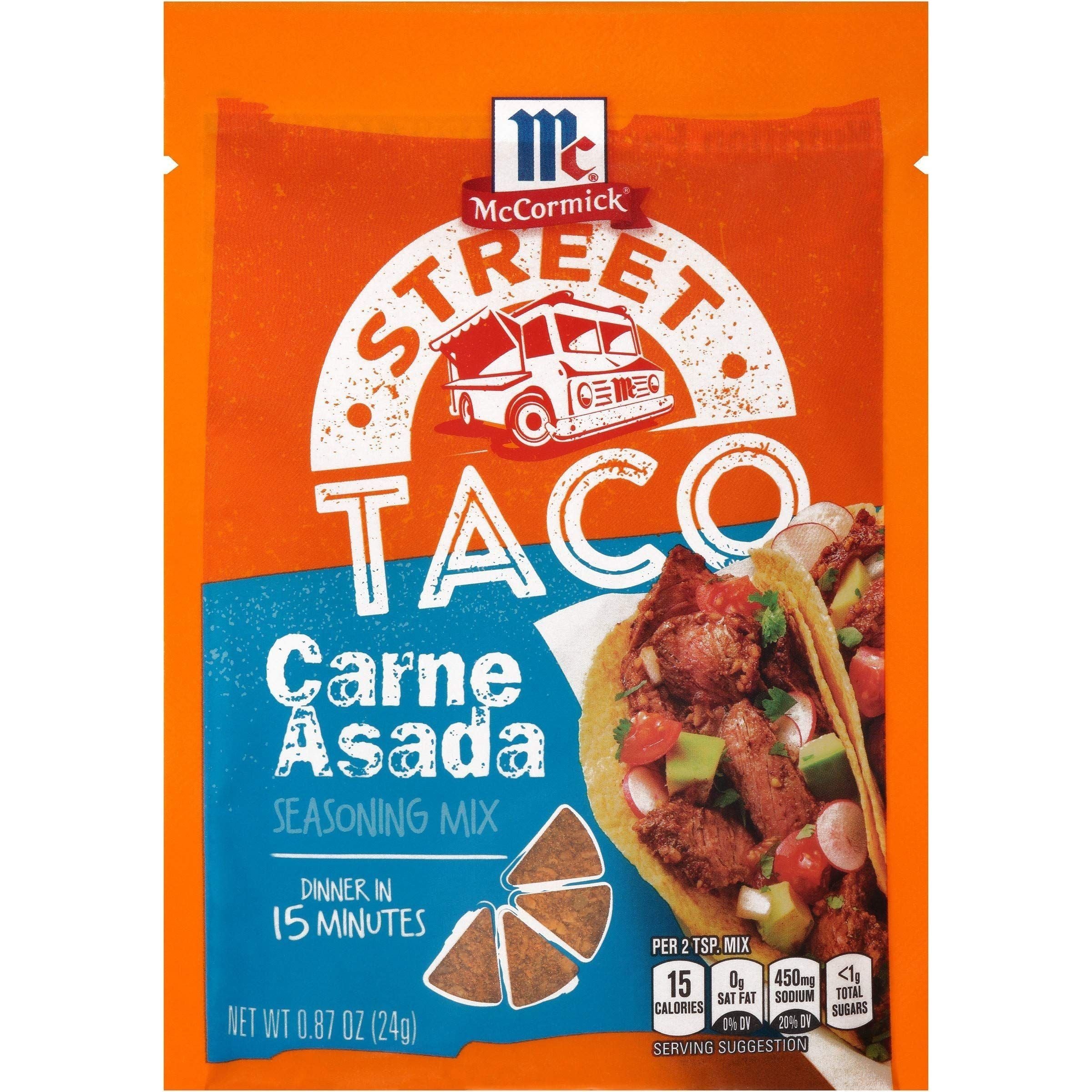 McCormick Carne Asada Street Taco Seasoning Mix, 0.87 oz (12-Pack) - McCormick