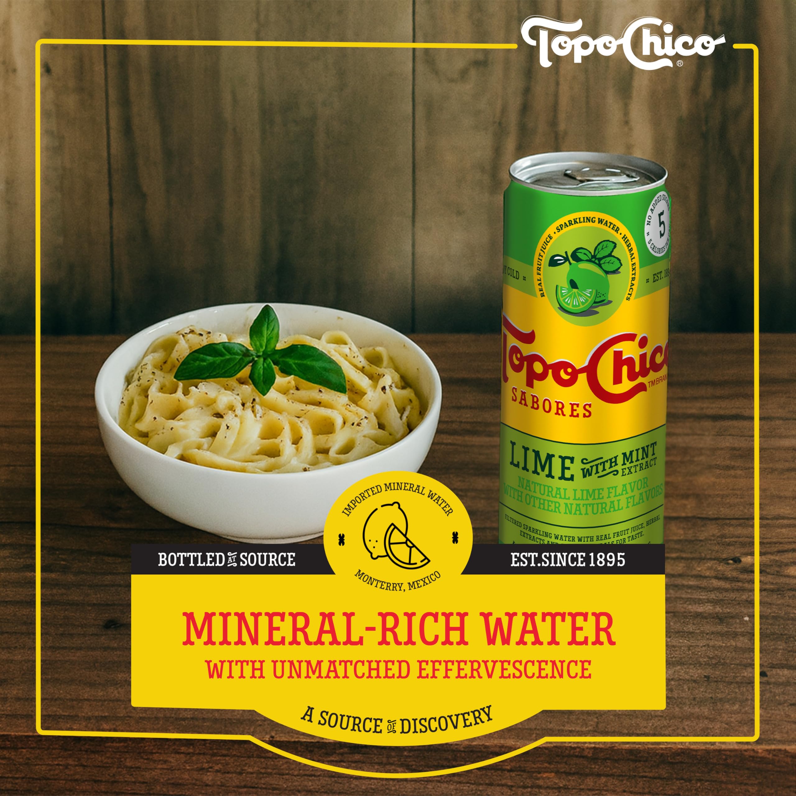 Topo Chico Lime Mint Sparkling Water, 12 fl oz, 8 Pack