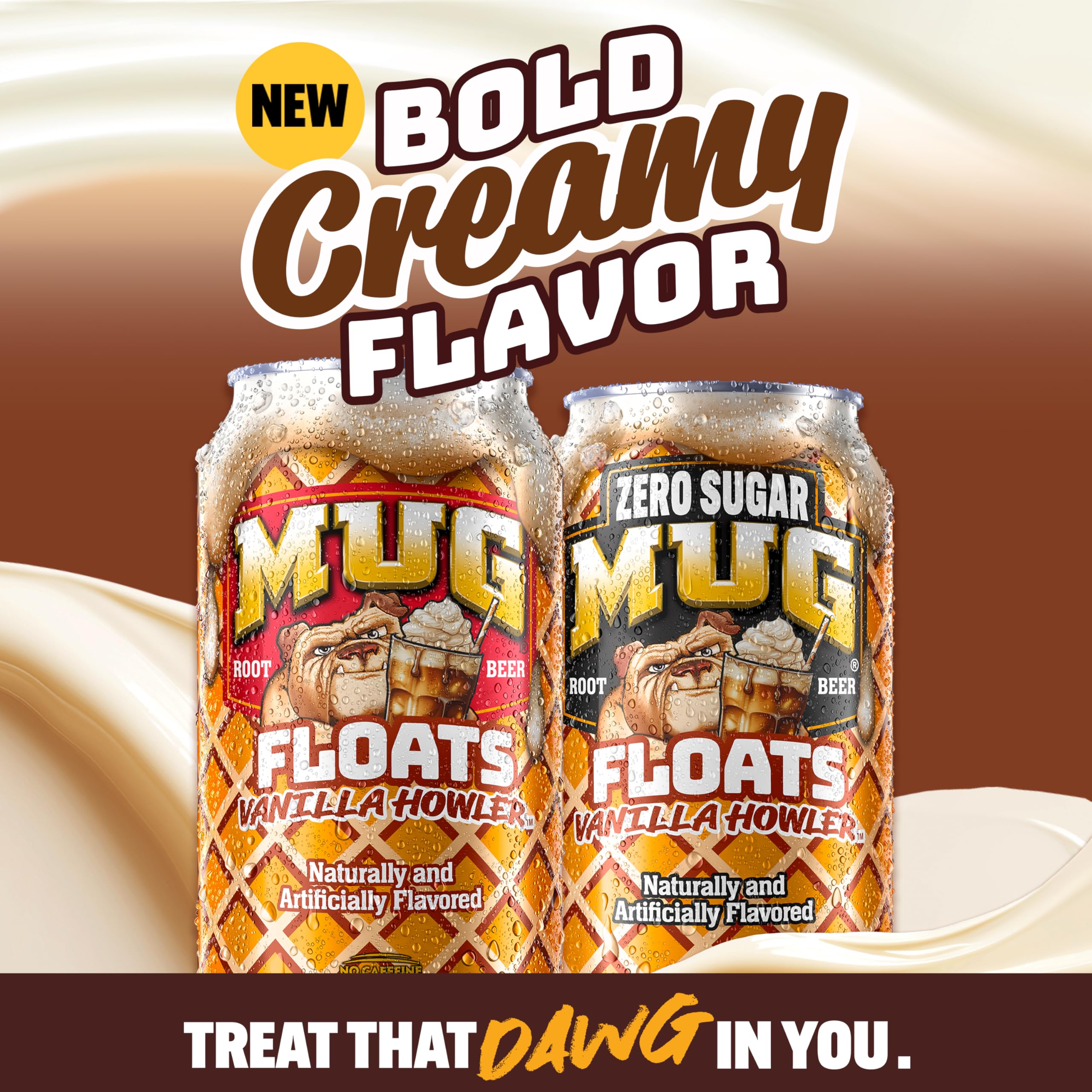 Mug Zero Sugar Root Beer Floats Vanilla Howler, Caffeine Free, 12 fl oz, 12 Pack