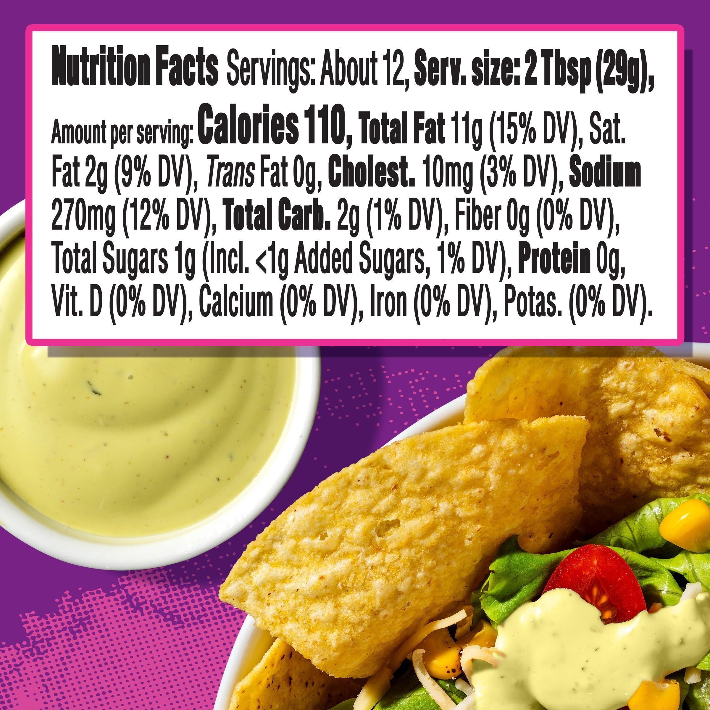 Taco Bell Creamy Avocado Ranch Dressing, 12 fl oz Bottle - Taco Bell