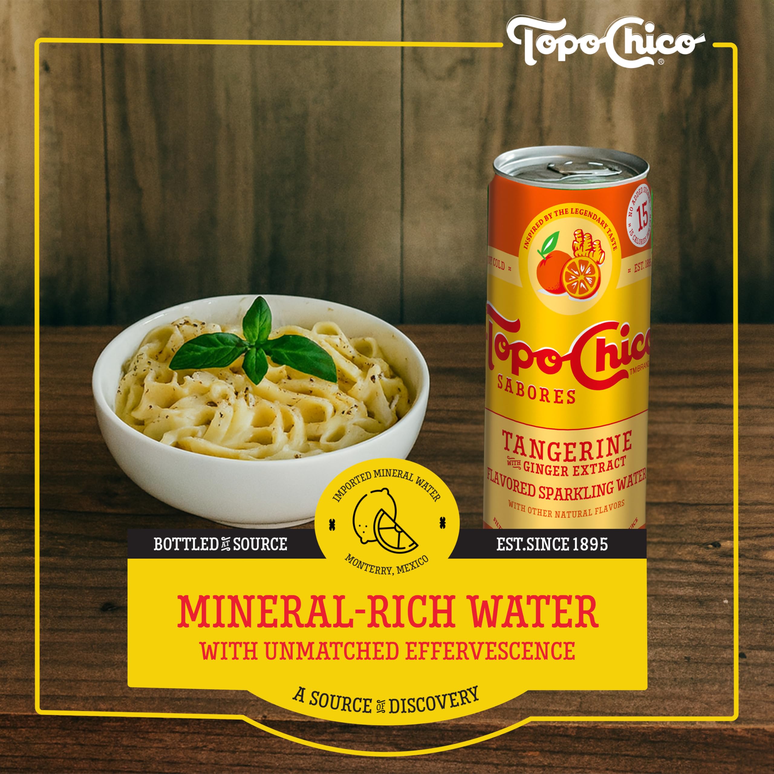 Topo Chico Tangerine Ginger Sparkling Water, 12 fl oz, 8 Pack