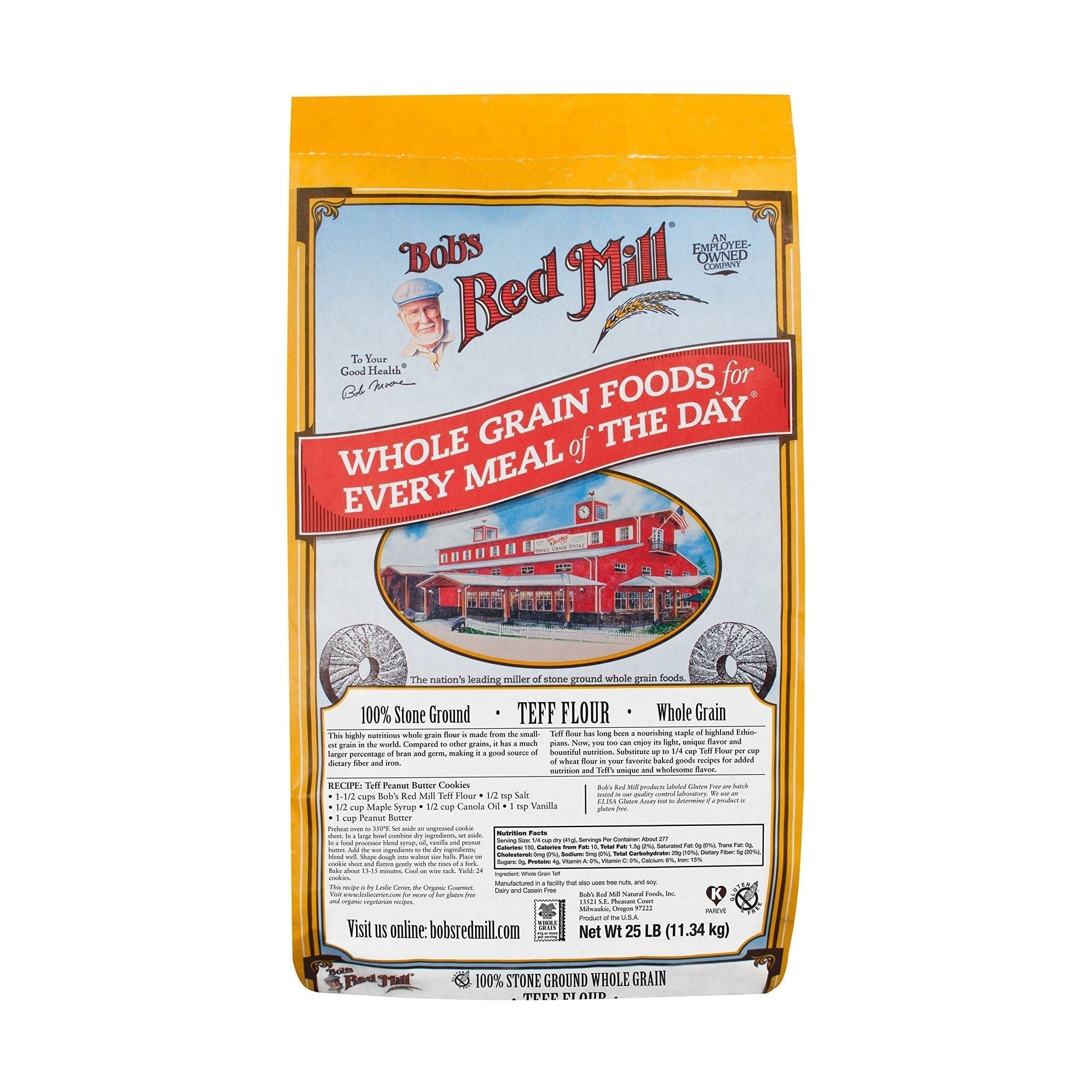 Organic Bob's Red Mill Teff Flour - 25 lb Gluten Free Bulk Bag - Bob's Red Mill