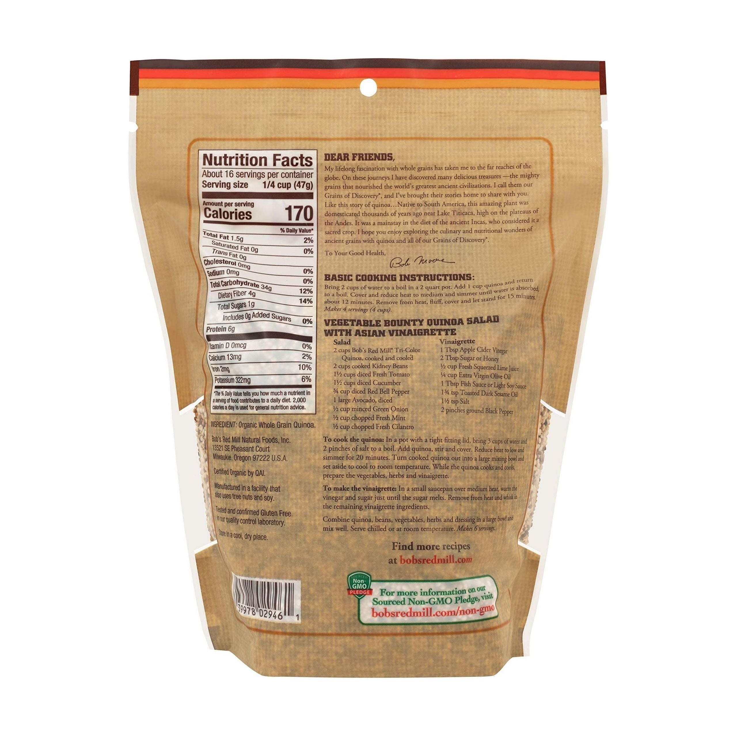 Bob's Red Mill Organic Multi-Colored Quinoa, 26 Oz Resealable Bag - Bob's Red Mill