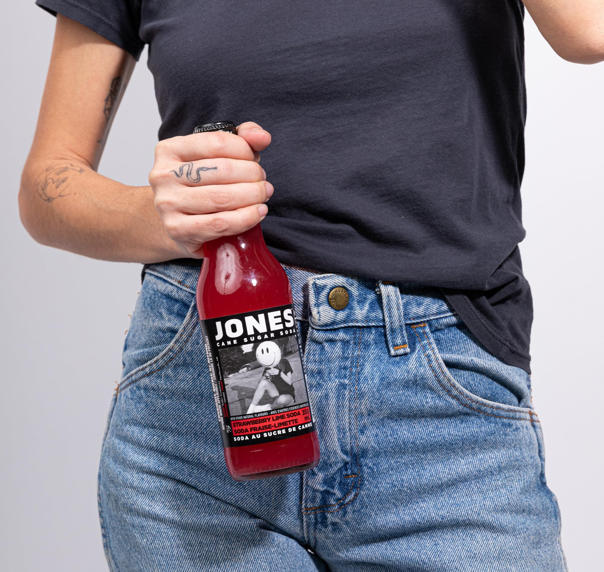 Jones Soda Co. Strawberry Lime 12 oz Pack of 12 Glass Bottle
