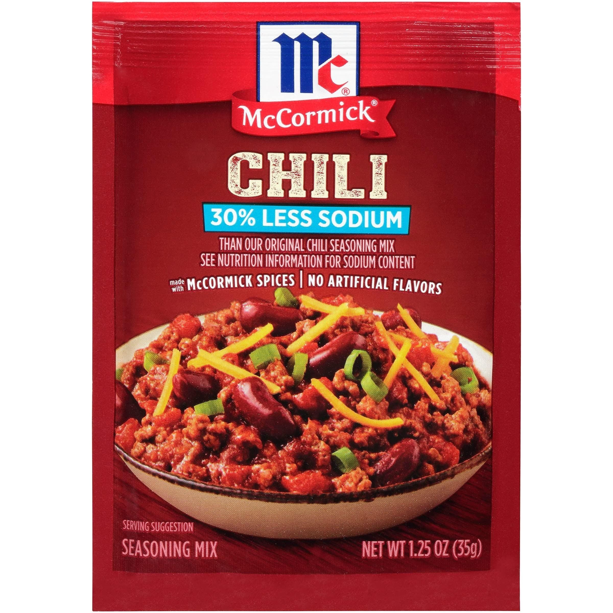 McCormick Reduced Sodium Chili Seasoning Mix, 1.25 oz - McCormick