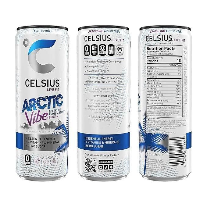 CELSIUS Frozen Berry Blast Sparkling Energy Drink, 12 oz, 12-Pack – Boost Your Energy - Celsius