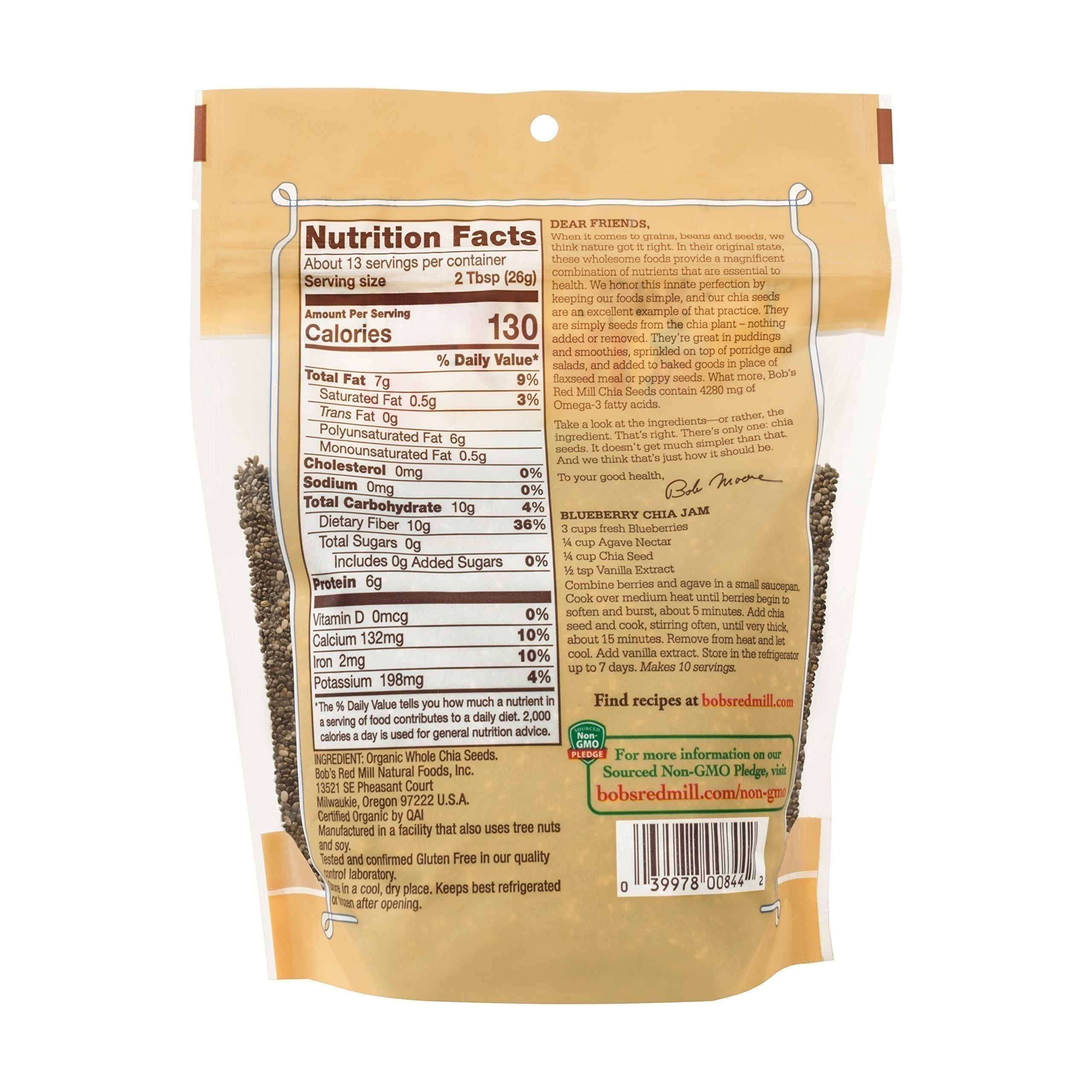 Bob's Red Mill Organic Chia Seeds, 12 Oz, (US) - High-Fiber, Omega-3 Rich Superfood - Bob's Red Mill
