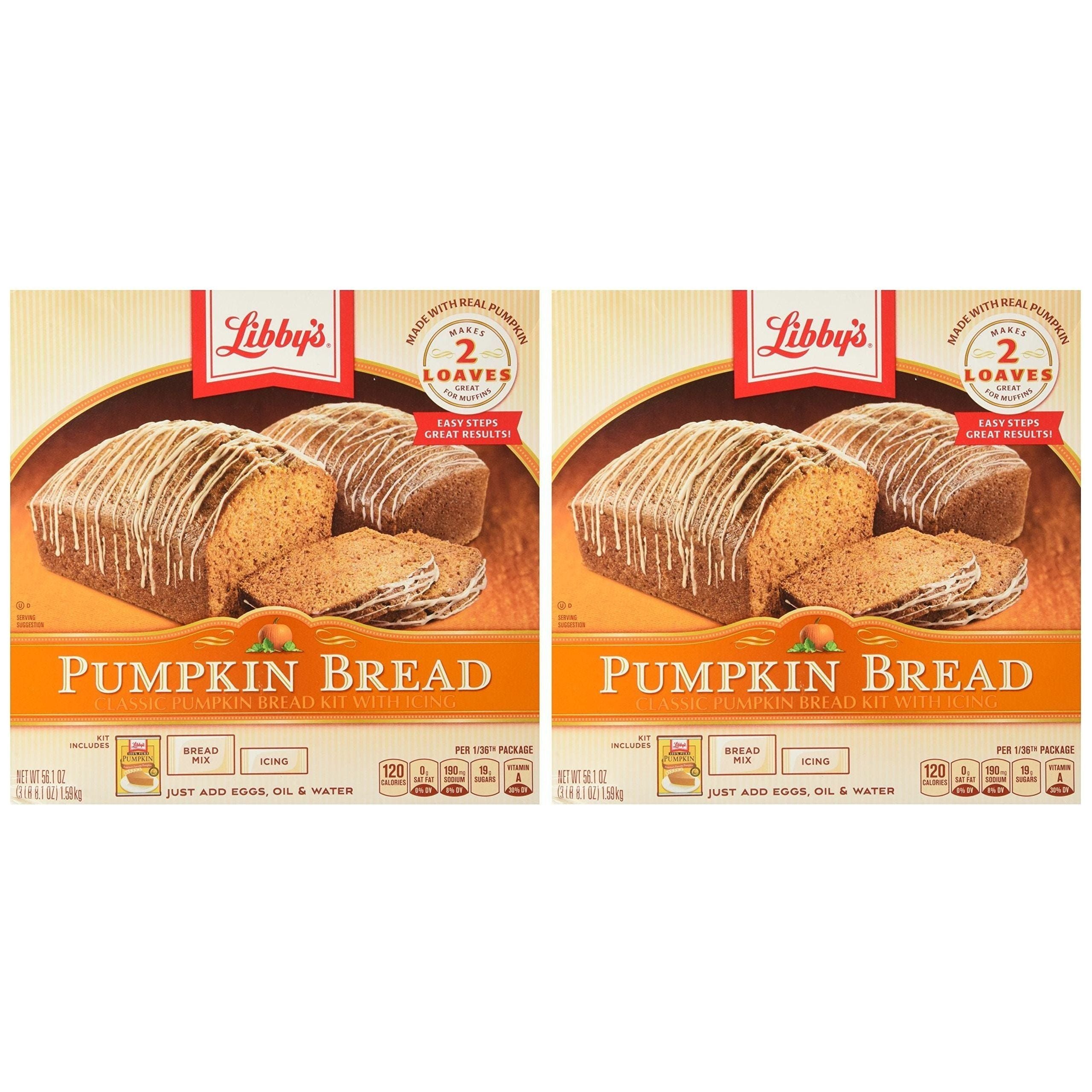 Libby's Pumpkin Bread Kit with Icing, 56.1 Ounce (Pack of 2) - Libby's