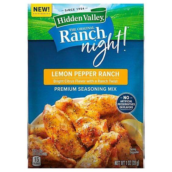 Hidden Valley® Lemon Pepper Ranch Recipe Mix, 1 oz Packet – Gluten-Free, No Artificial Flavors - Hidden Valley