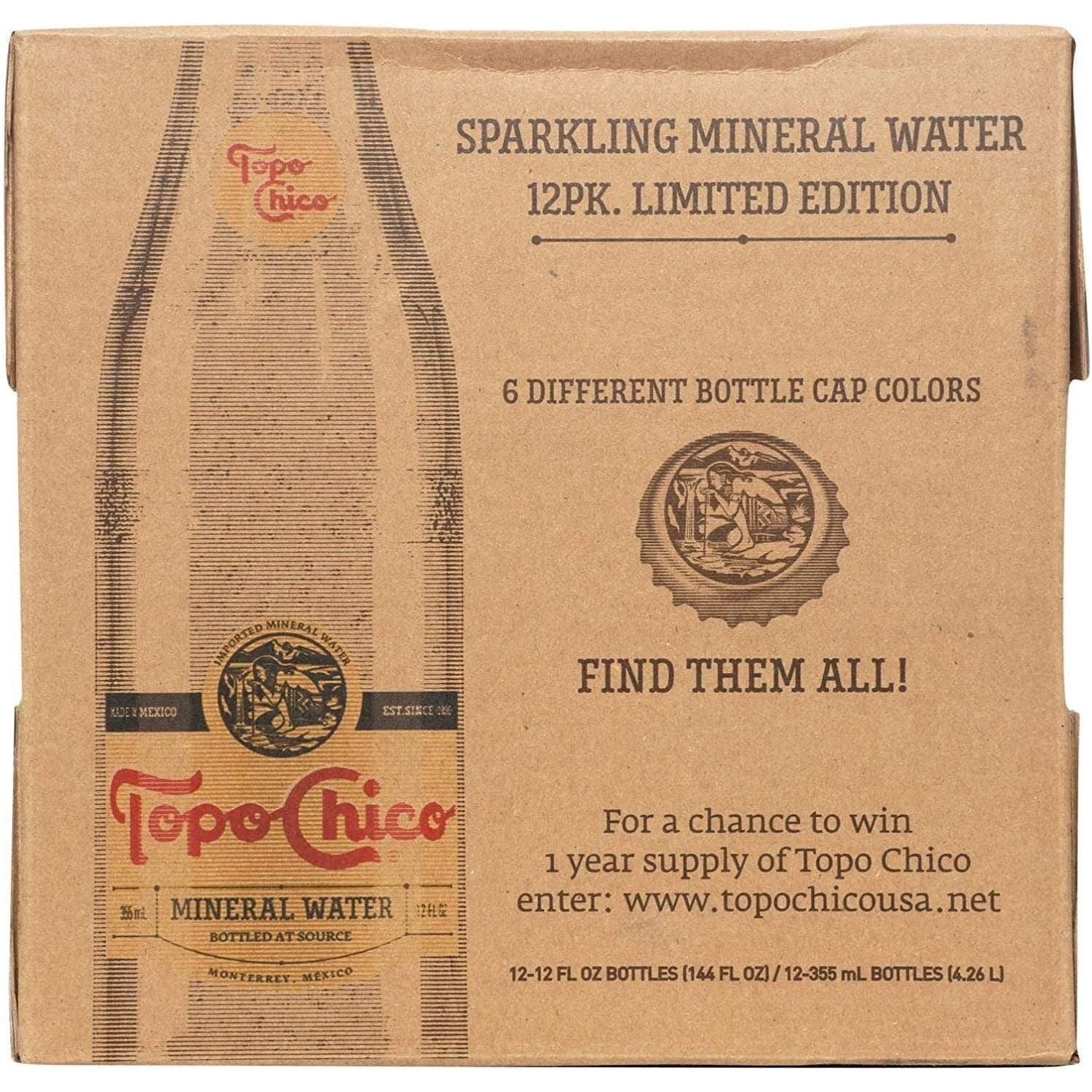 Topo Chico Sparkling Mineral Water Glass Bottles, 12 oz (Set of 12) - Topo Chico