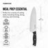 Farberware Classic 8 Inch Tripe-Riveted Stainless Steel Chef Knife Black Handle - Farberware