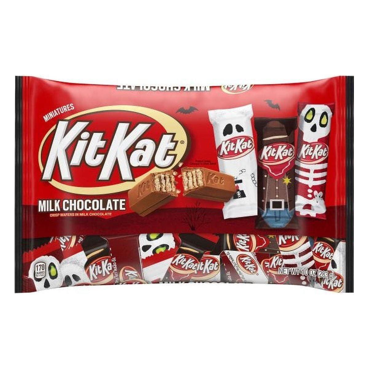 KIT KAT Miniatures Milk Chocolate Wafer Candy Bars, Halloween, 10 oz Bag - KIT KAT