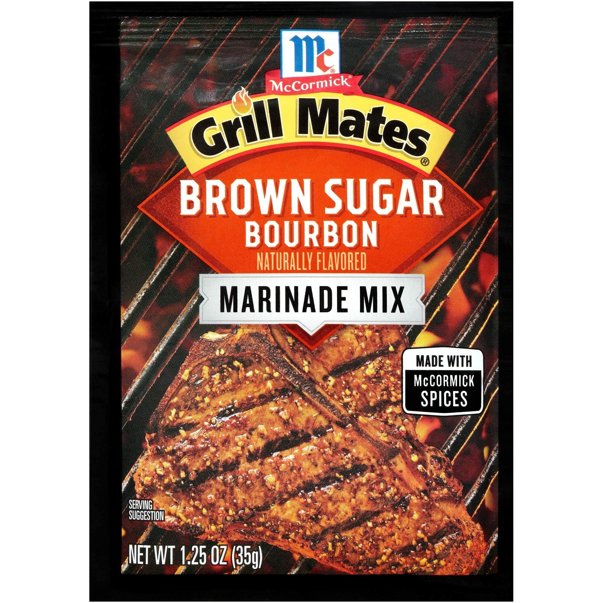 Grill Mates Brown Sugar Bourbon Marinade Mix by McCormick, 1.25 oz, Pack of 12 - McCormick Grill Mates
