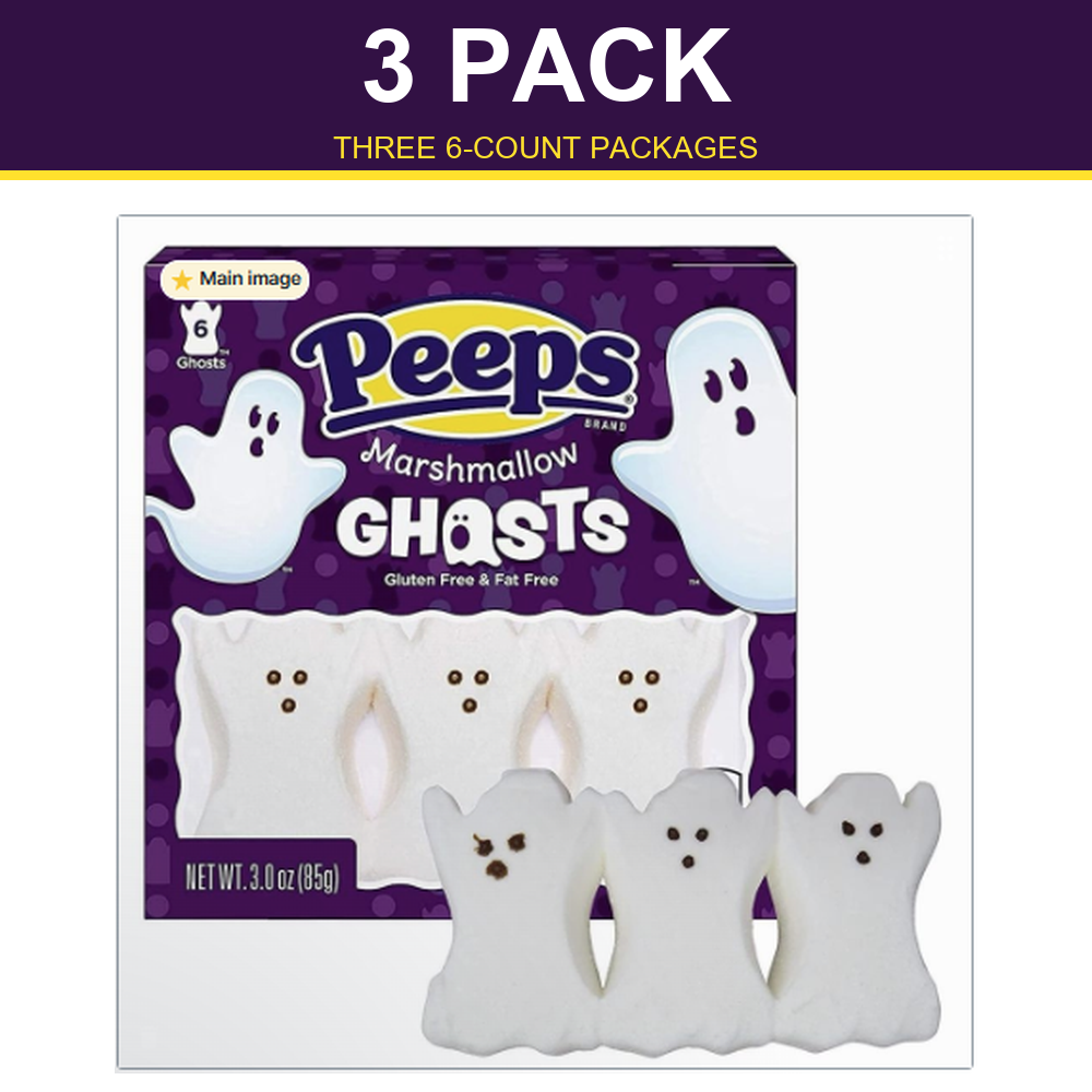PEEPS Marshmallow Ghosts, 3 Count, 3 Pack