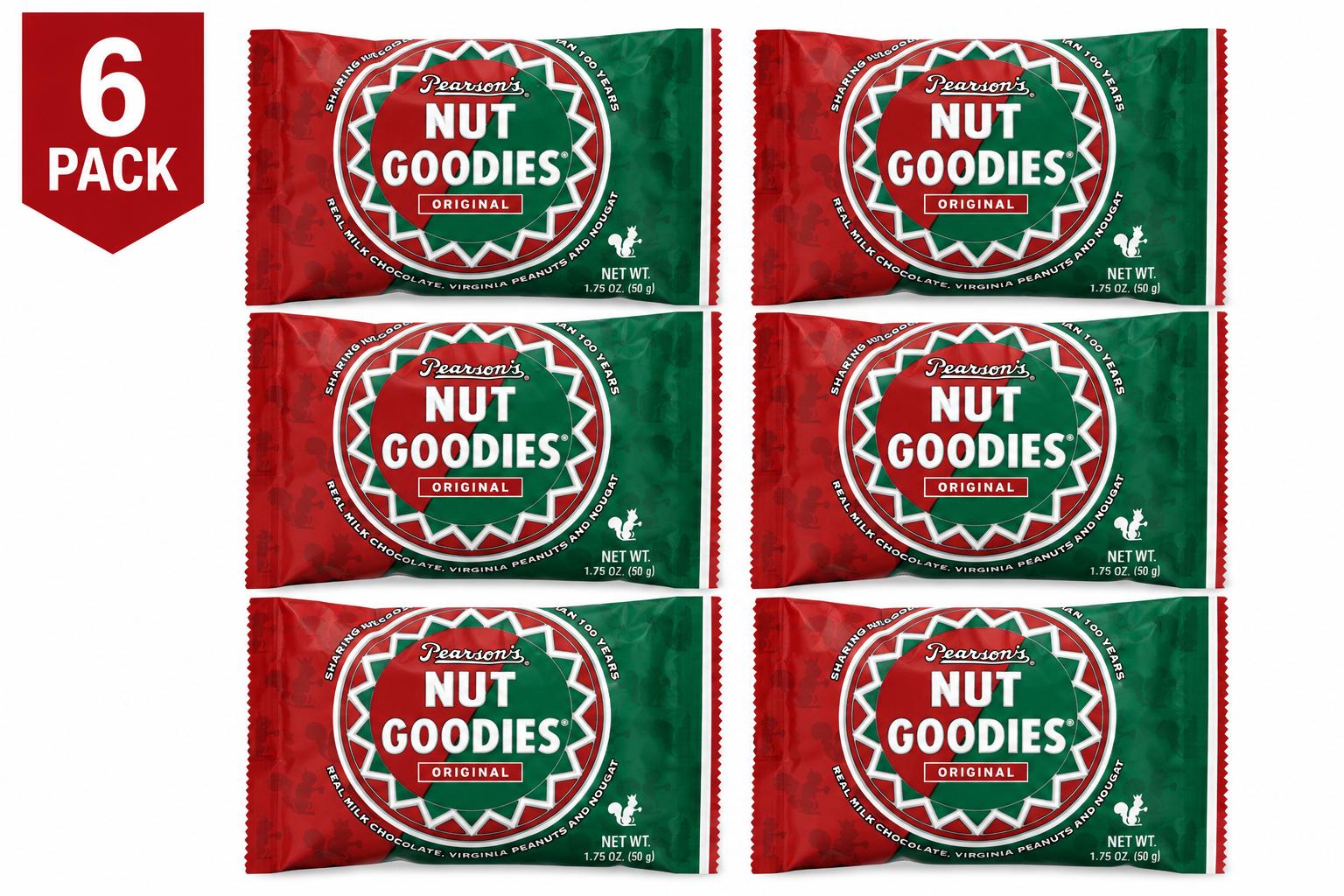 Pearson's Nut Goodie Chocolate Candy Bars, 6 Pack