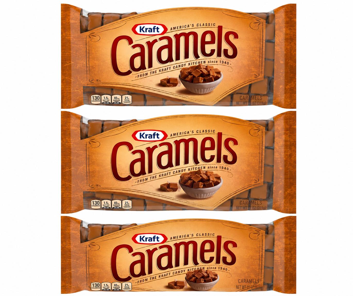 Kraft Caramels, Individually Wrapped, 11 oz (3 Pack) - Kraft