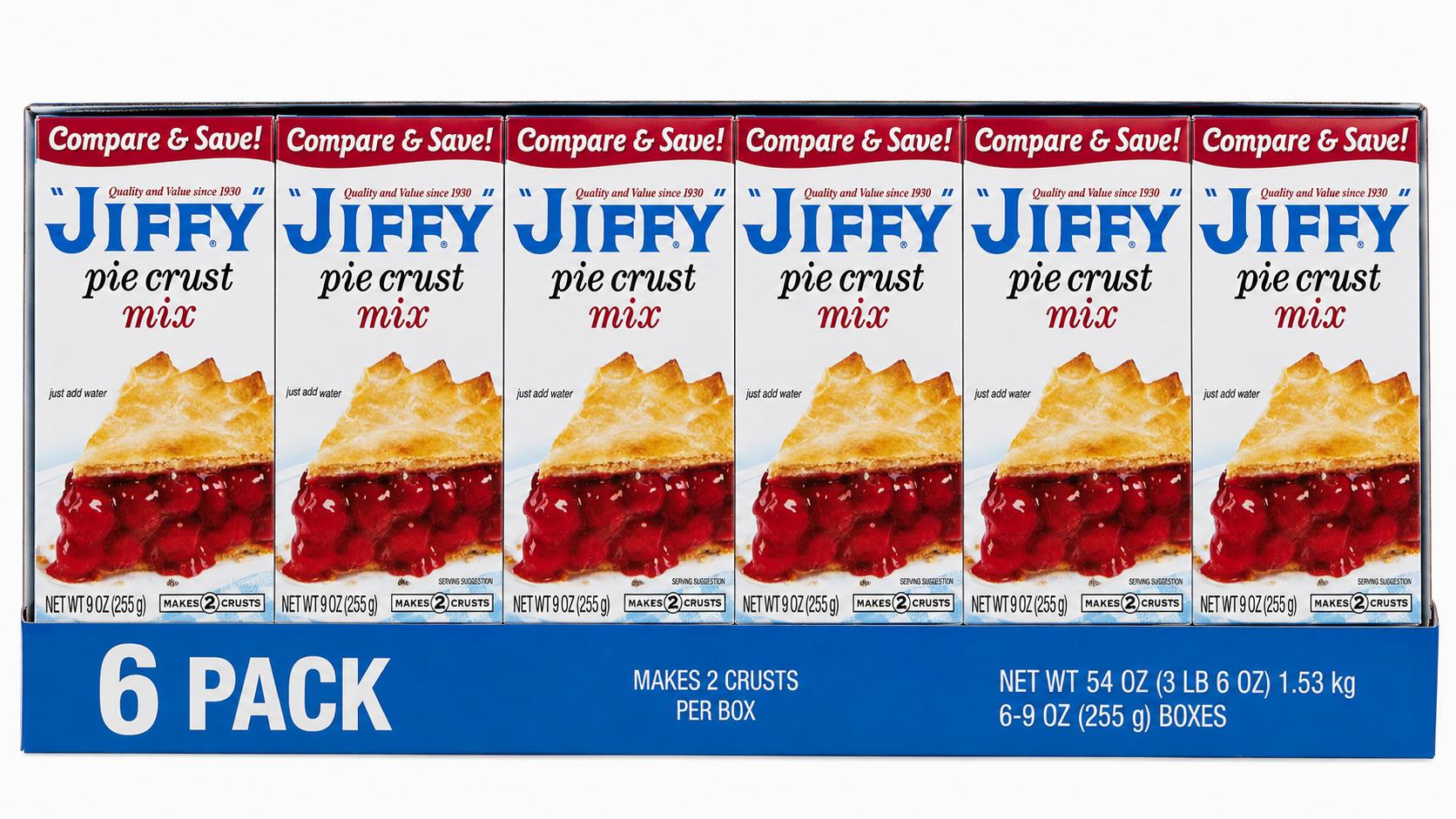 Jiffy Pie Crust Mix, 9 oz (6 Pack) - Jiffy