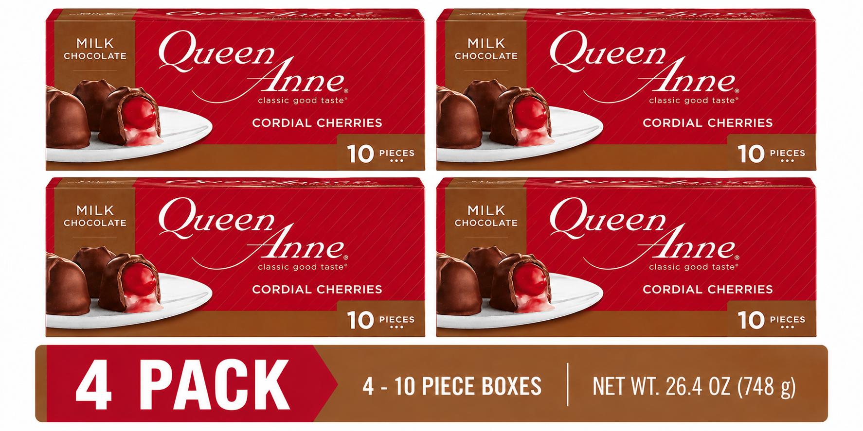 Queen Anne Milk Chocolate Cordial Cherries, 6.6 oz (4 Pack) - Queen Anne