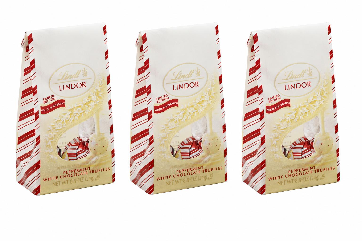 Lindt Holiday White Chocolate Peppermint, 0.8 oz (3 Pack) - Lindt