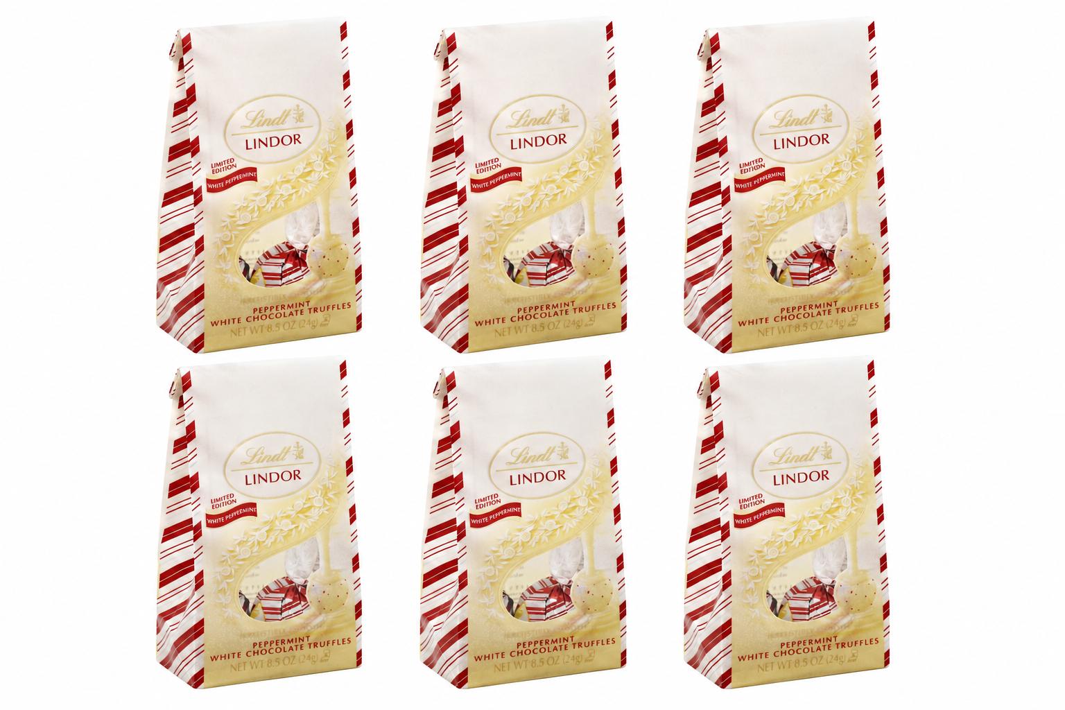 Lindt Holiday White Chocolate Peppermint, 0.8 oz (6 Pack)