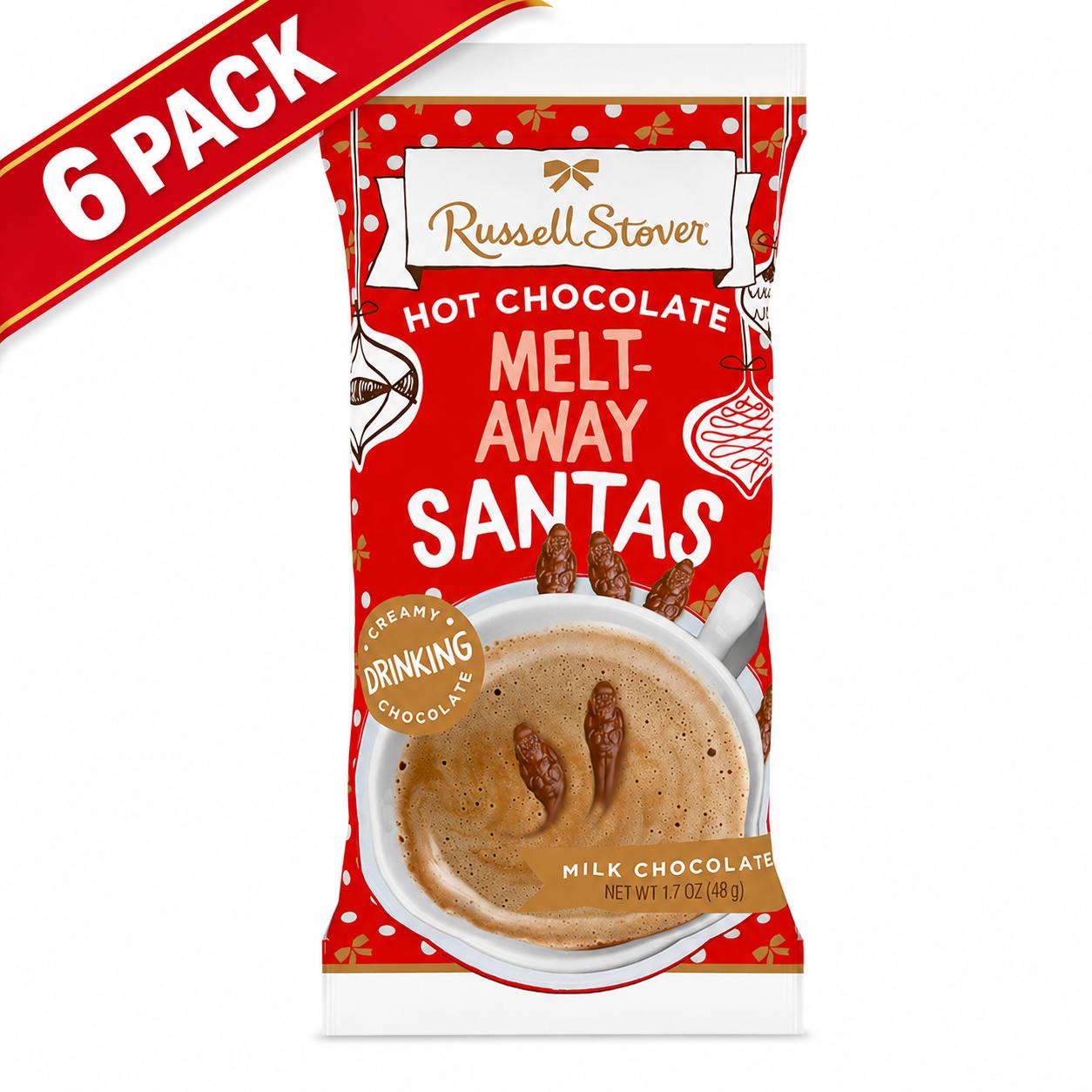 Russell Stover Hot Chocolate Mini Santa Bag, 1.7 oz, 6-Pack - Russell Stover