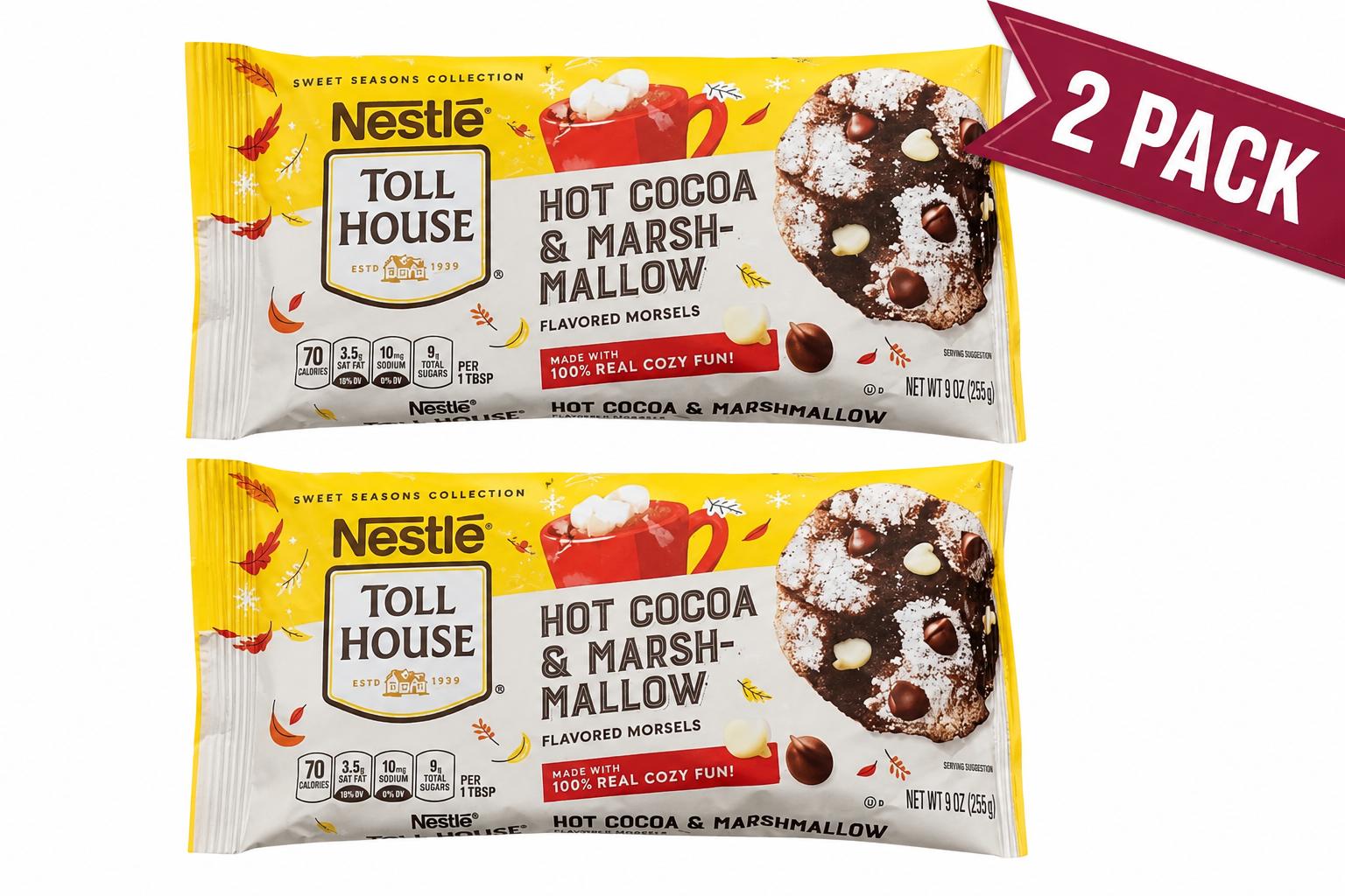 Nestlé Toll House Hot Cocoa & Marshmallow Flavored Baking Morsels, 9 oz, 2-Pack - Toll House
