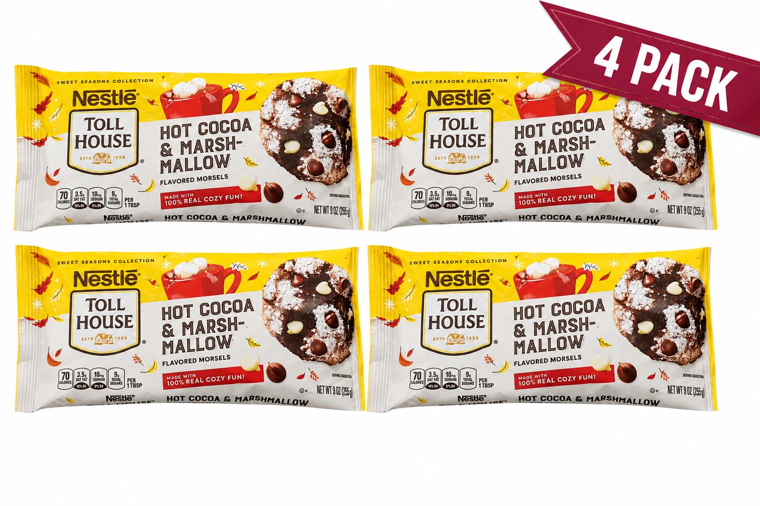 Nestlé Toll House Hot Cocoa & Marshmallow Flavored Baking Morsels, 9 oz, 4-Pack - Toll House