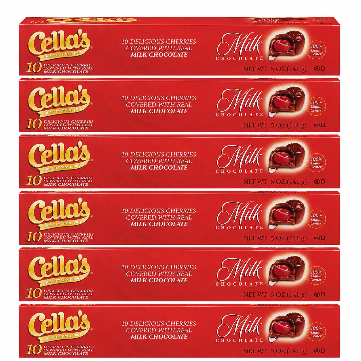 Cella’s Milk Chocolate Covered Cherries, 5 oz Boxes (6-Pack) - Chella