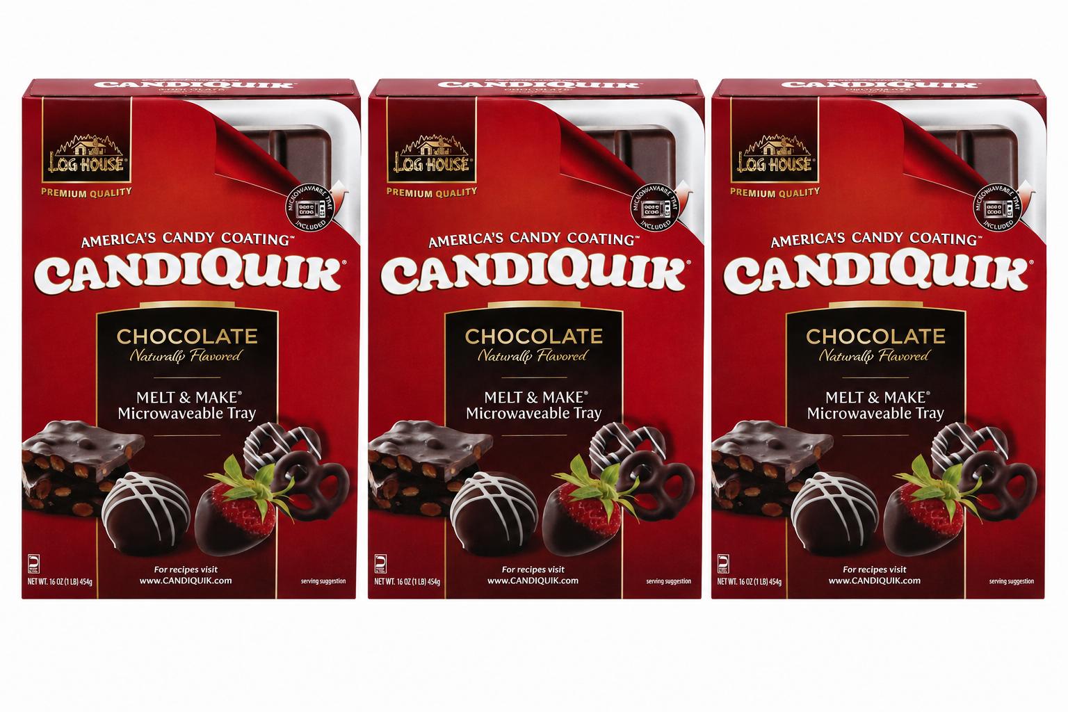 Log House, Candiquik All Natural Chocolate Coating, 16 Oz (3 PACK) - Log House