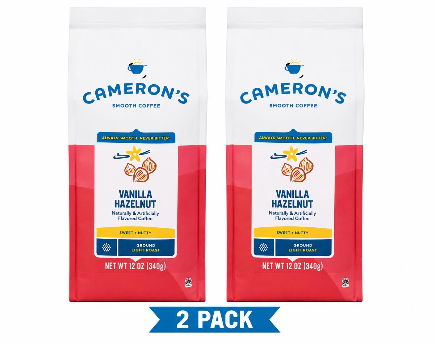 Cameron’s French Vanilla Ground Coffee, 12 oz, 2 Pack