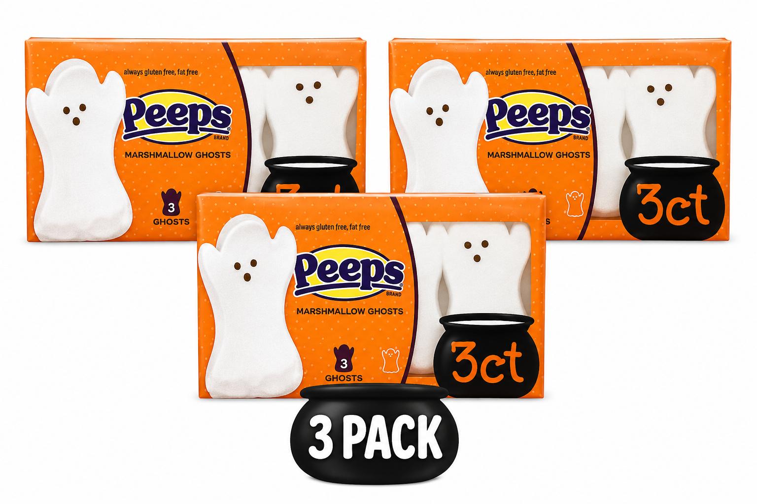 PEEPS Marshmallow Ghosts, 3 Count, 3 Pack