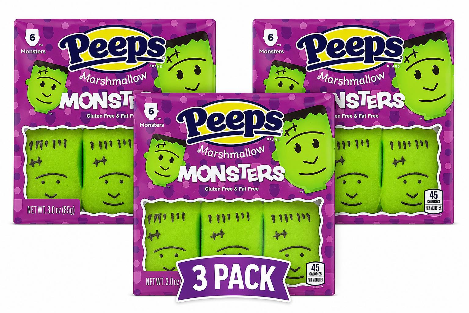 PEEPS Marshmallow Monsters, 6 Count, 3 Pack
