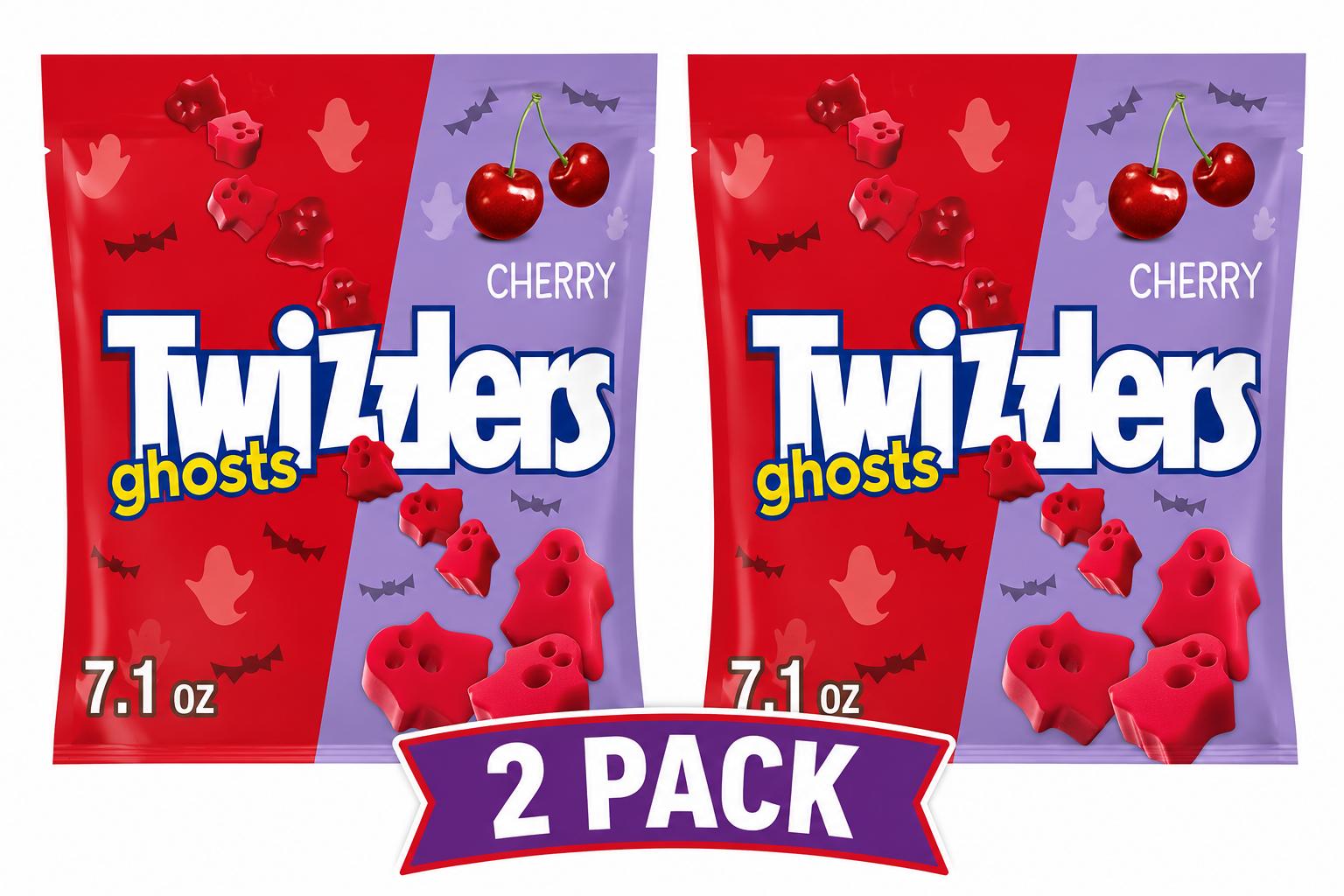 TWIZZLERS Ghosts Cherry Flavored Chewy Candy, 7.1 oz, 2 Pack